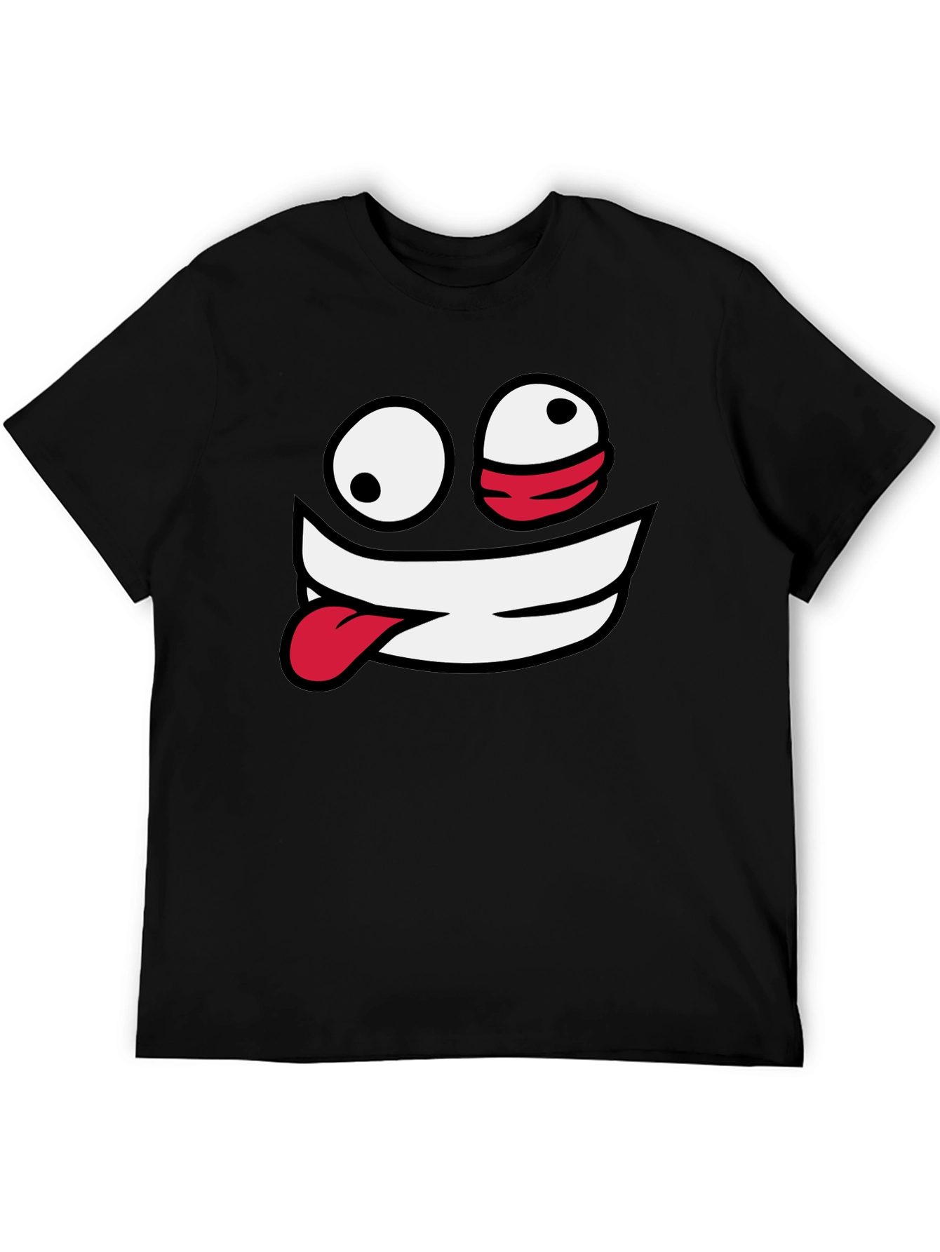 Crazy Face Graphic Black T-Shirt