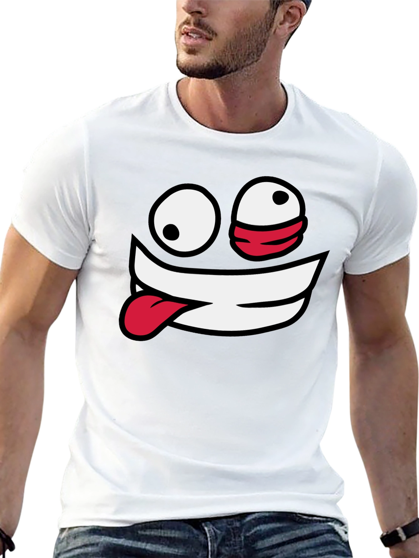 Crazy Face Graphic Black T-Shirt