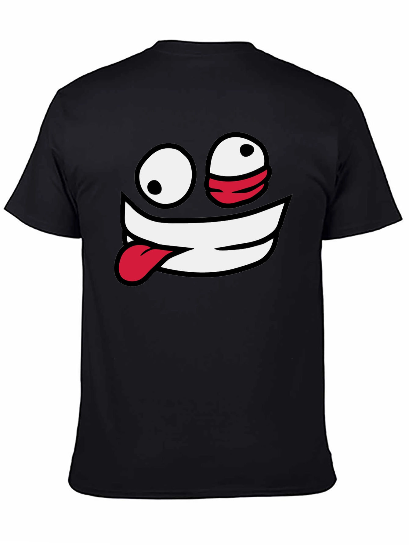 Crazy Face Graphic Black T-Shirt