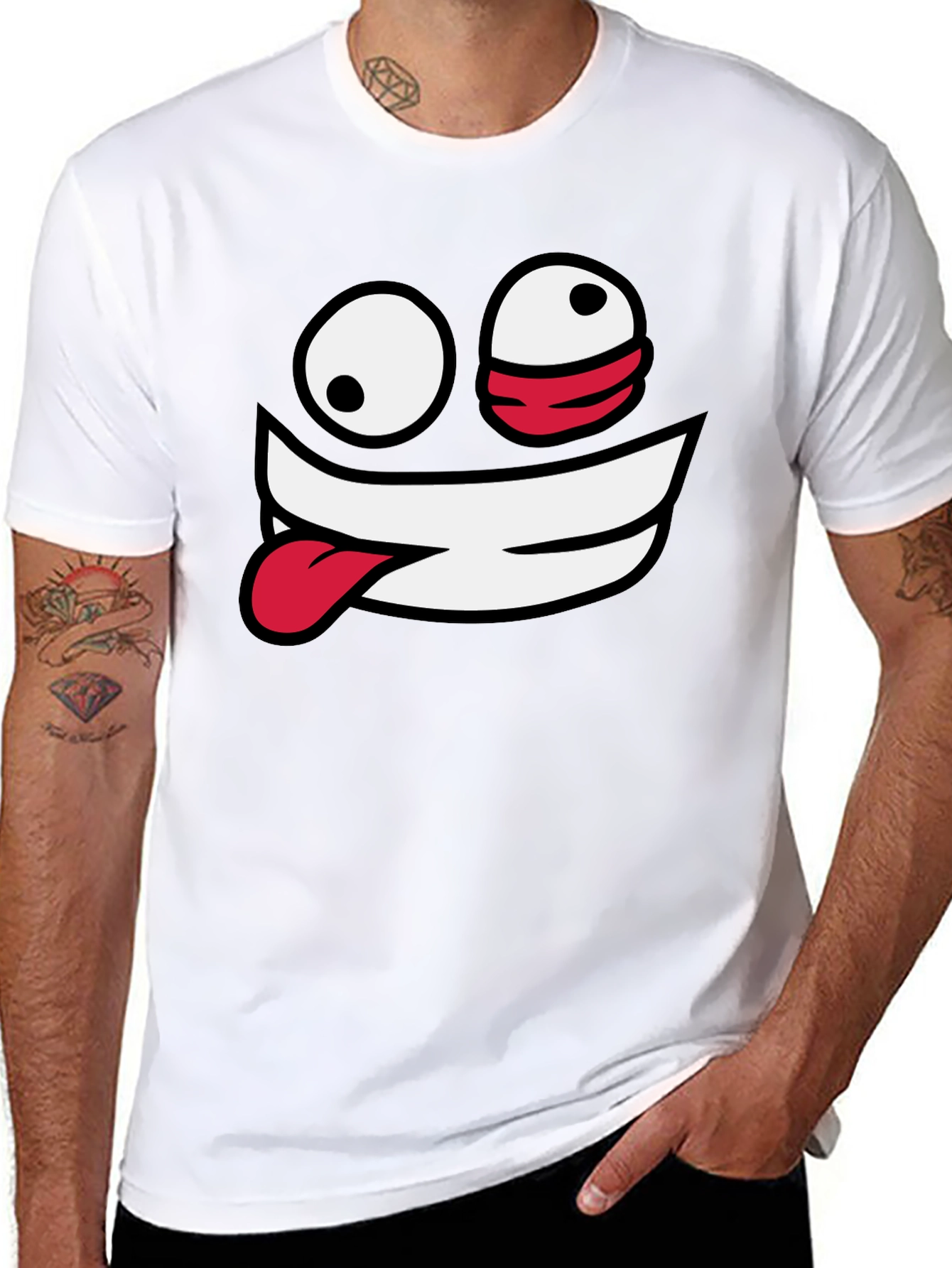 Crazy Face Graphic Black T-Shirt