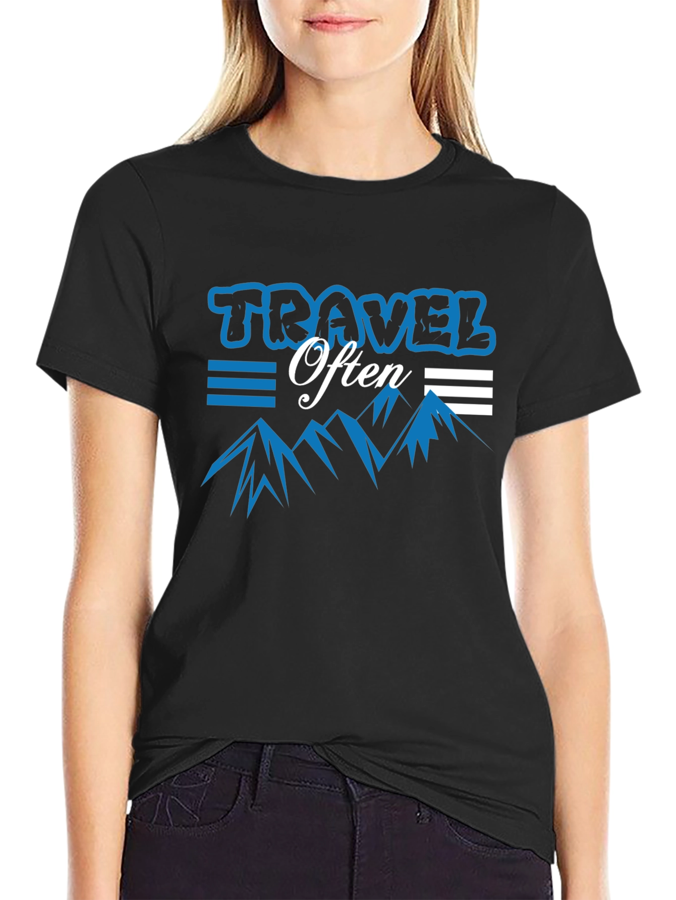 Travel Often Graphic Tee - Black
