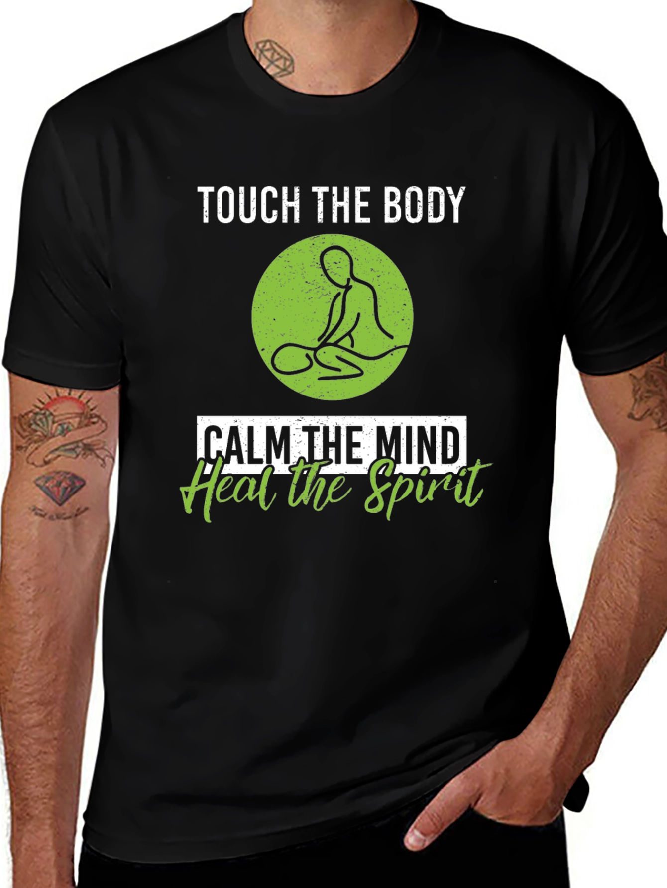 Touch the Body T-Shirt - Calm Mind Heal Spirit