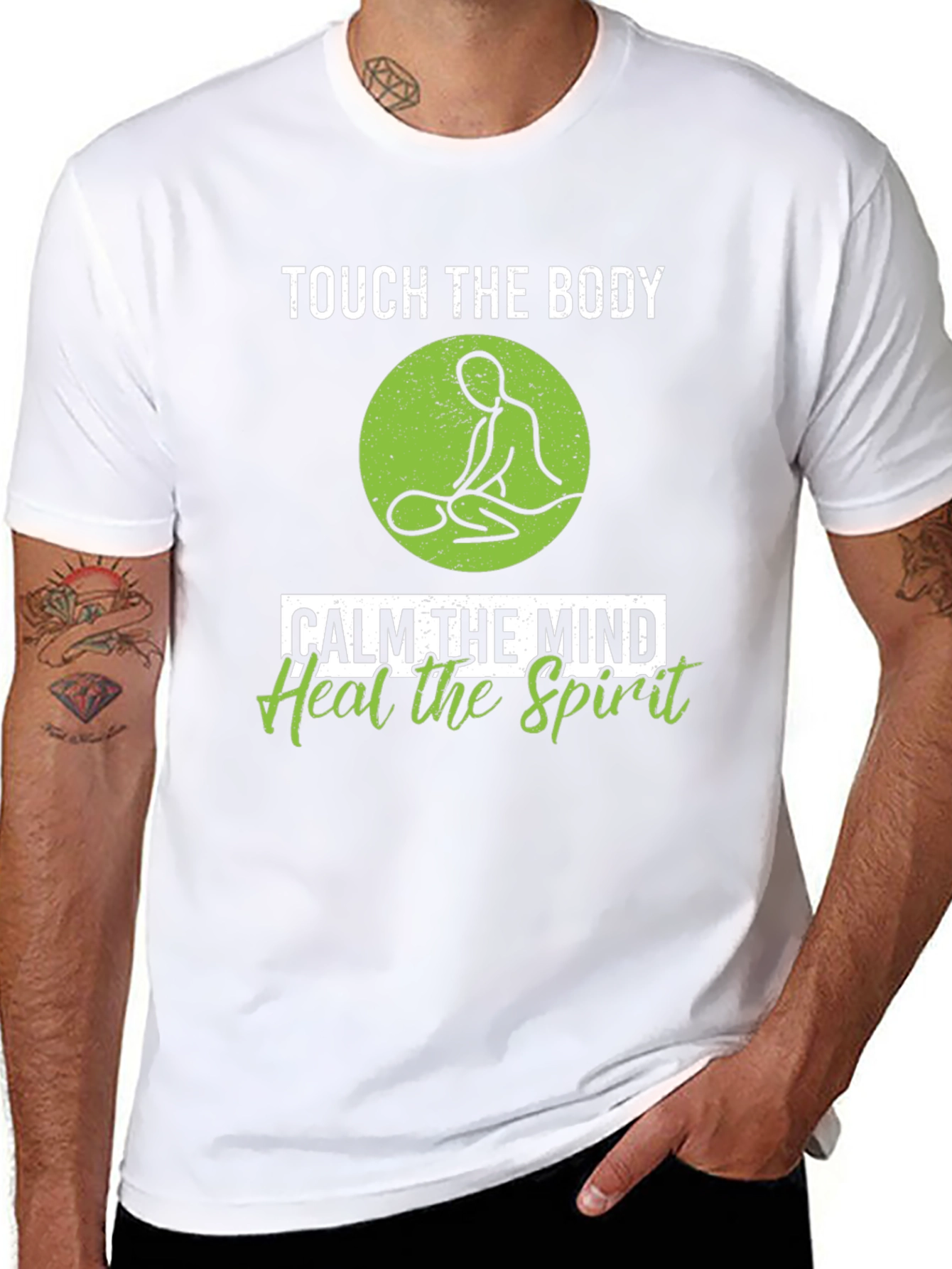 Touch the Body T-Shirt - Calm Mind Heal Spirit