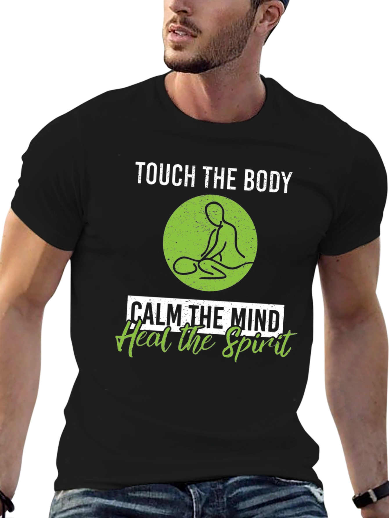 Touch the Body T-Shirt - Calm Mind Heal Spirit