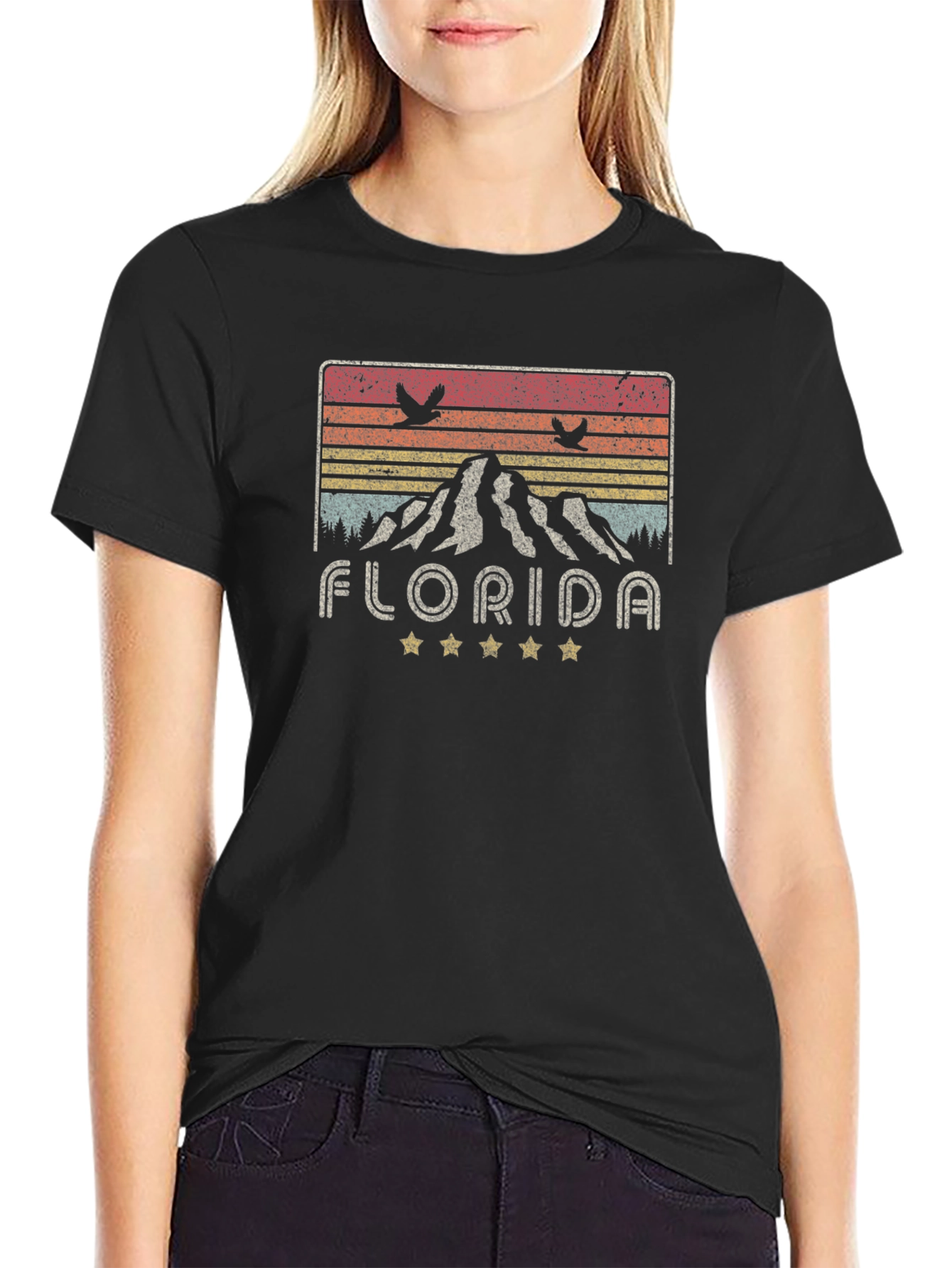 Florida Retro T-Shirt - Mountain Sunset Design