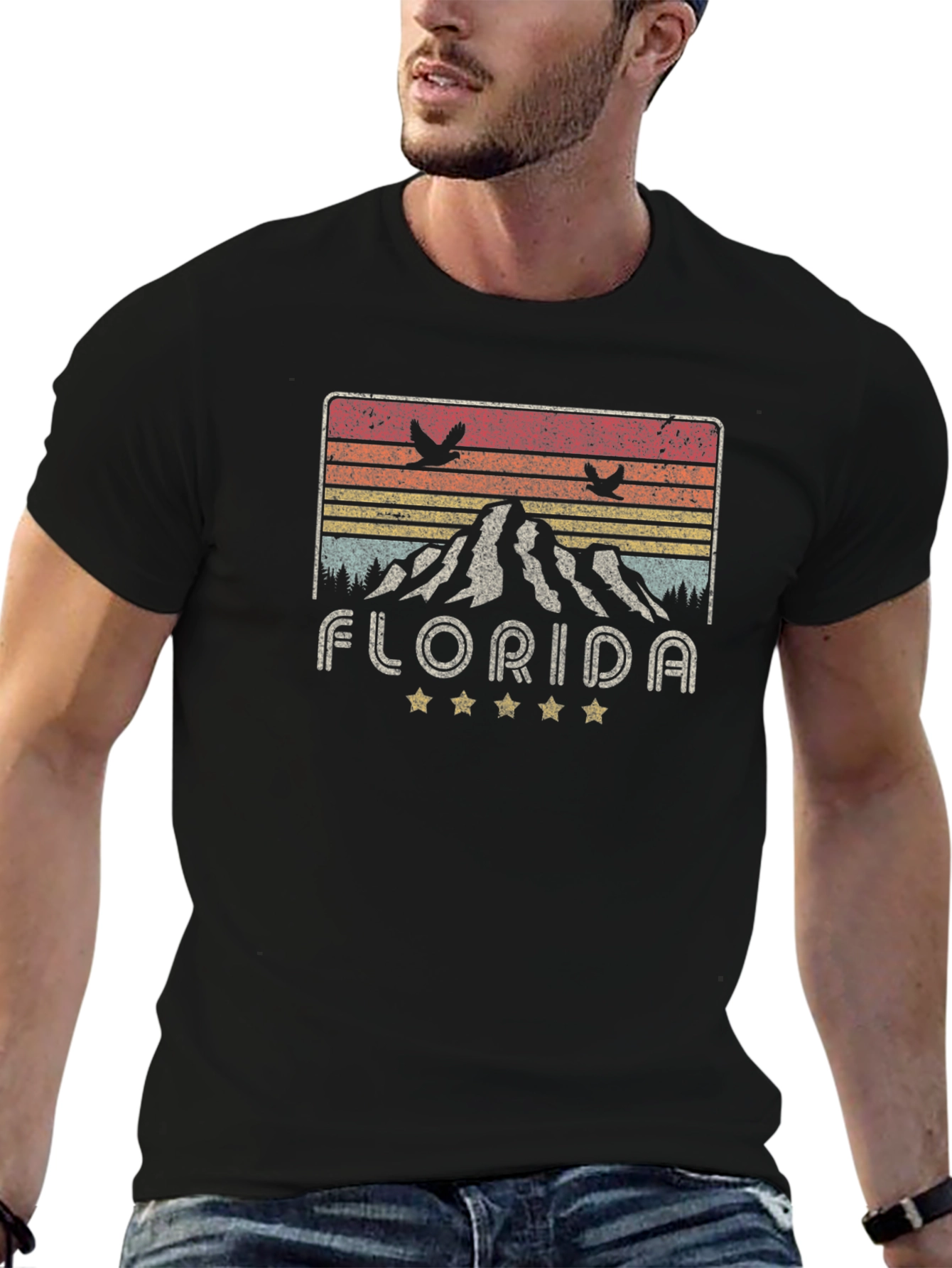 Florida Retro T-Shirt - Mountain Sunset Design