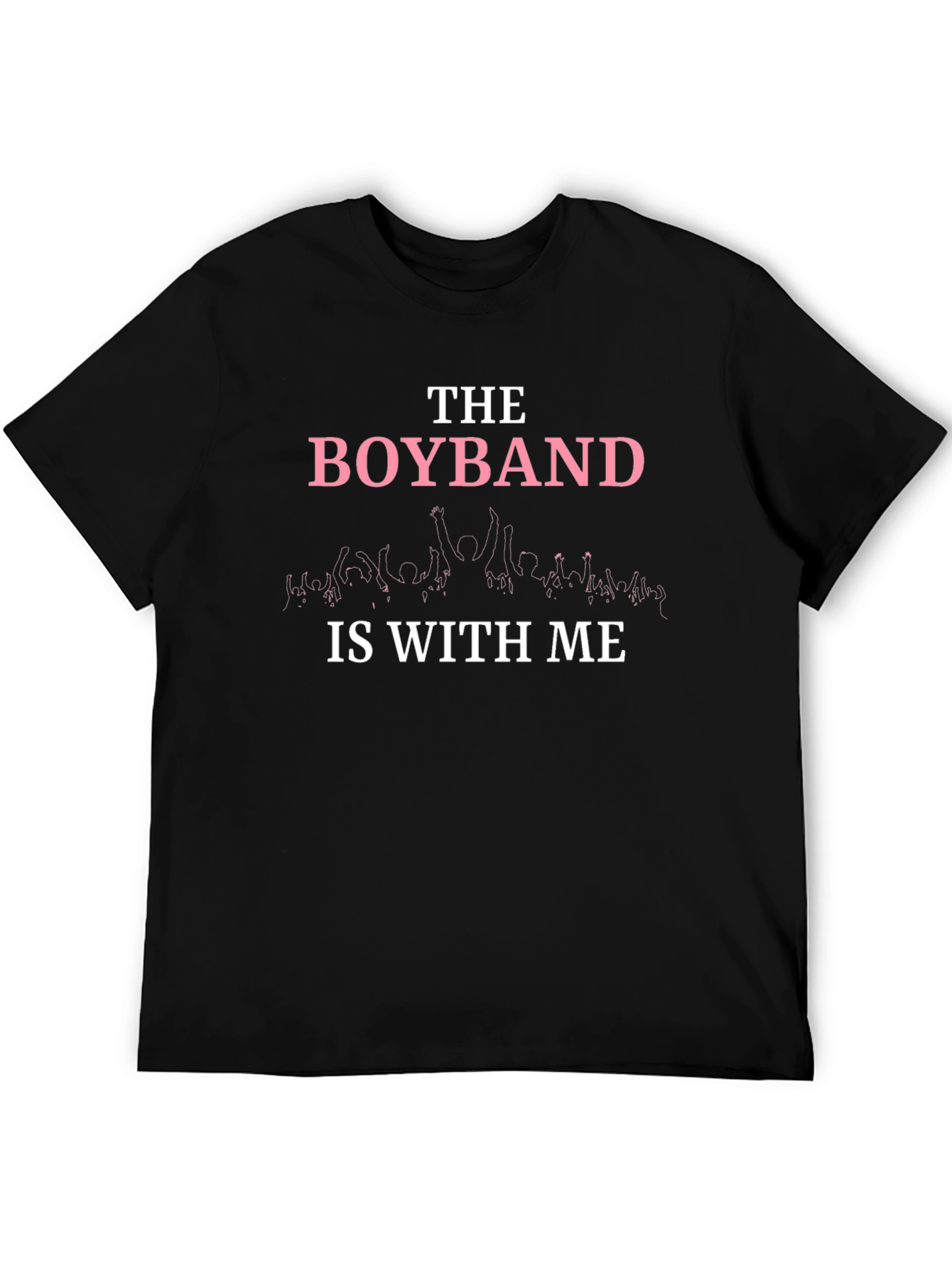 The Boyband Is With Me Black Tee