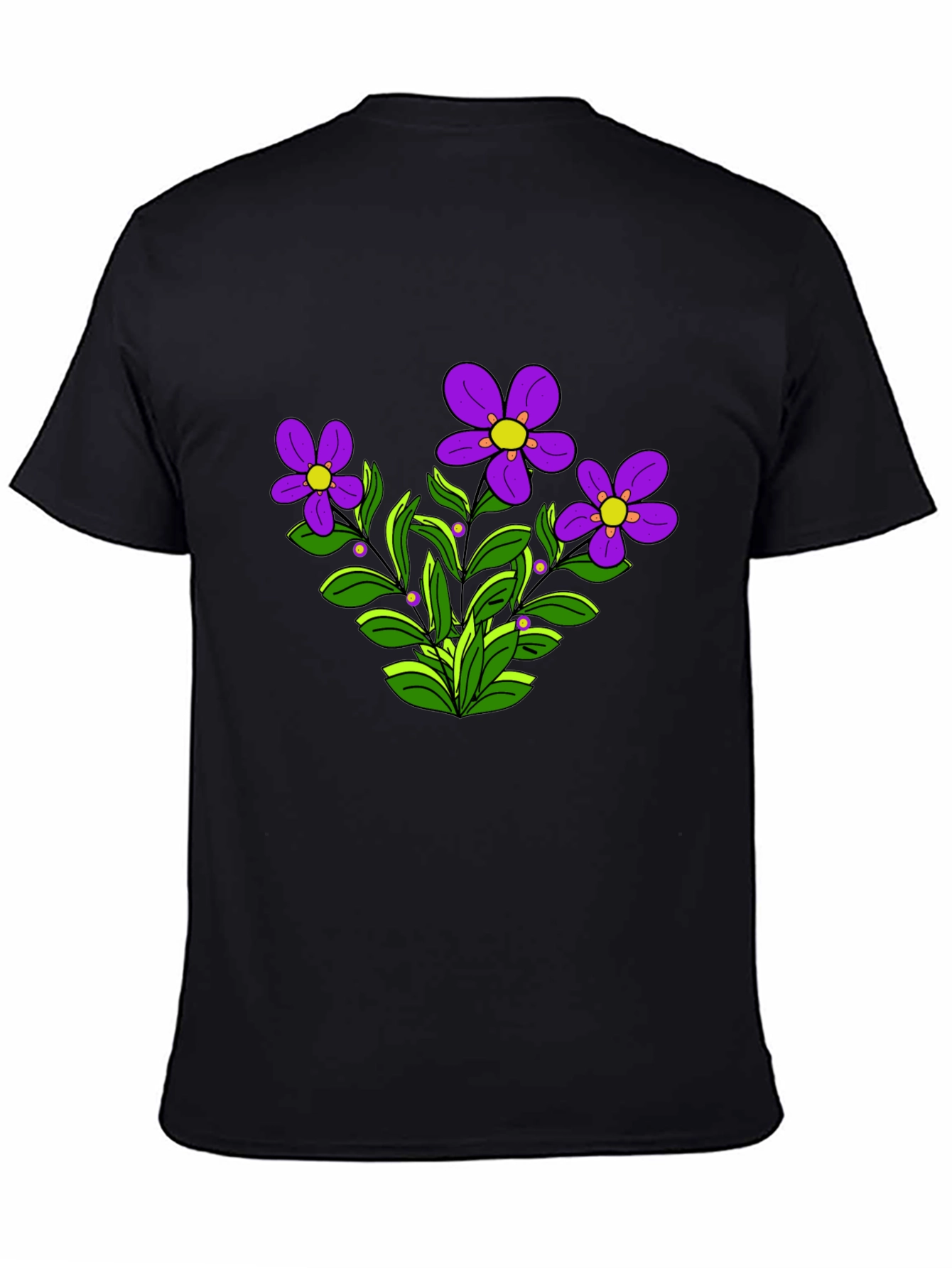 Floral Graphic T-Shirt - Purple Flowers
