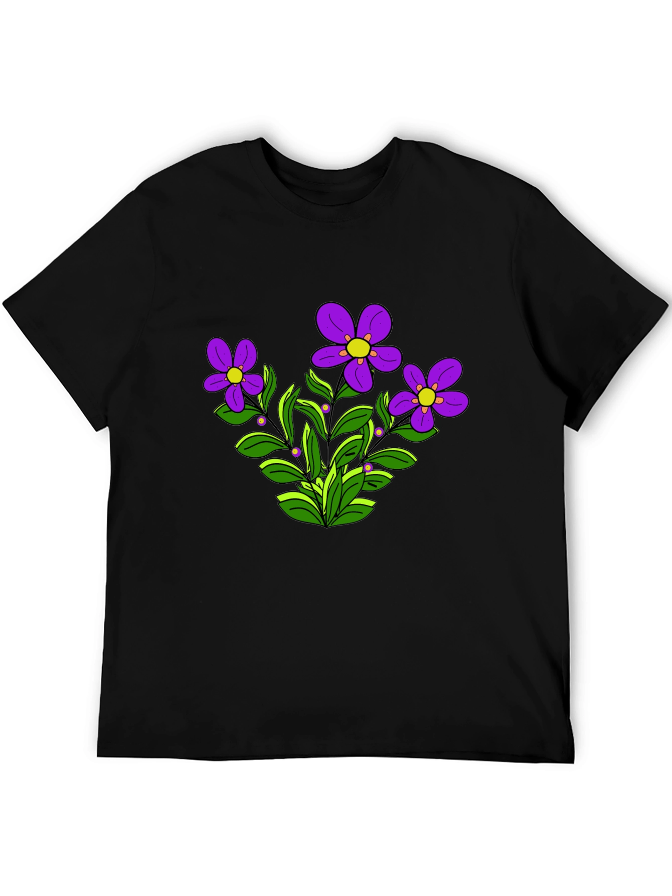 Floral Graphic T-Shirt - Purple Flowers