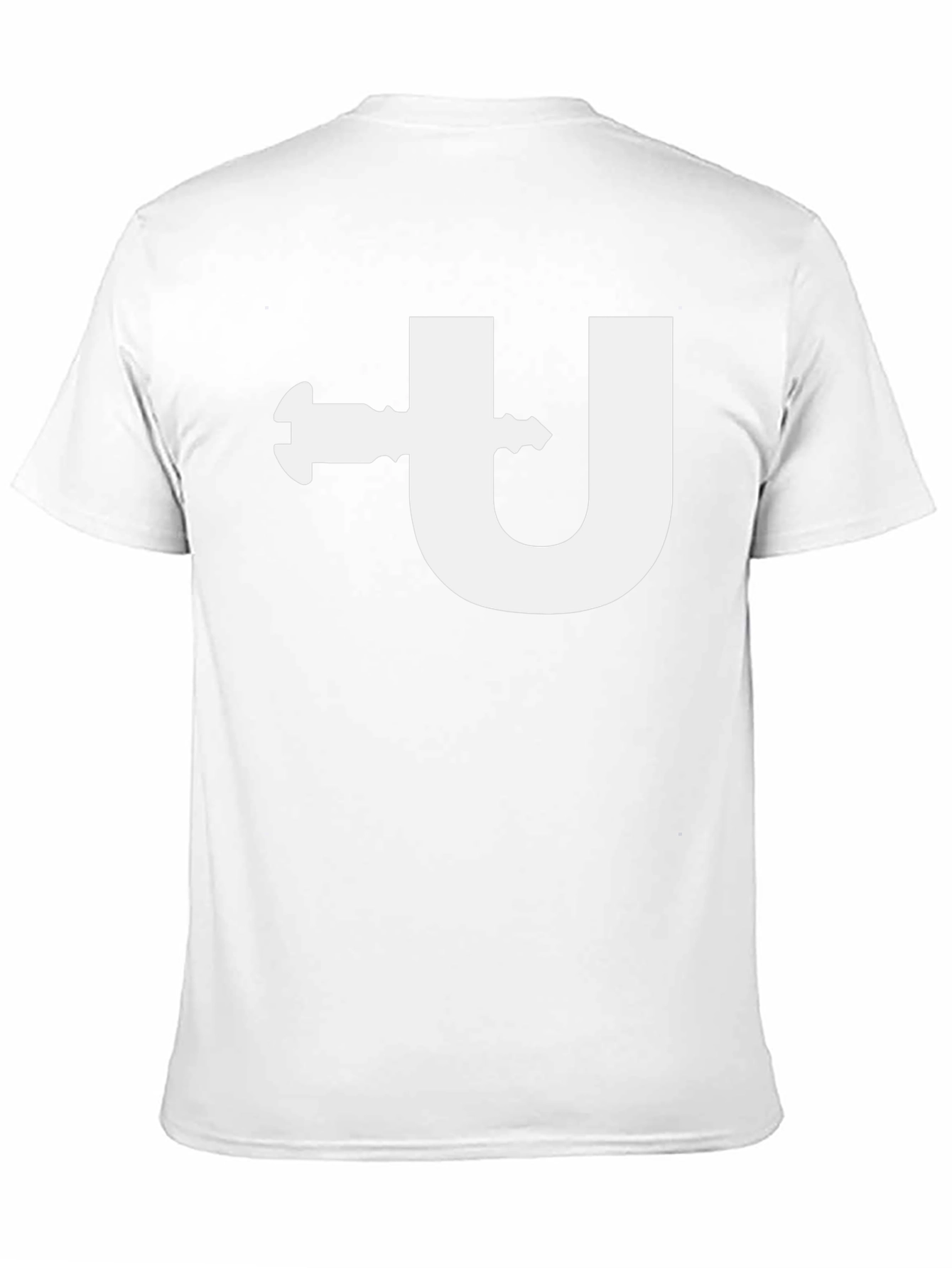 Modern Black T-Shirt with Letter U and Key Design