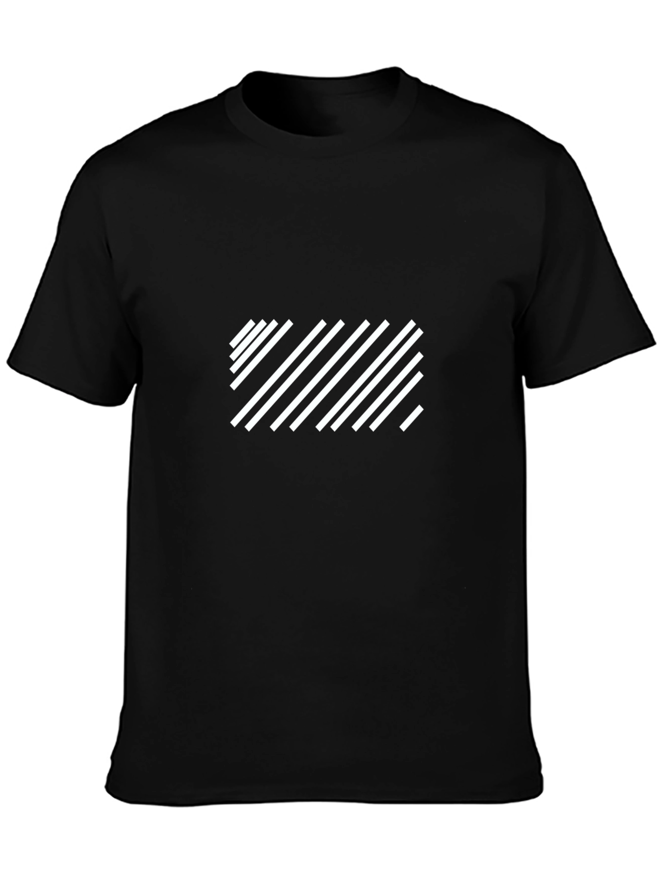Modern Stripe Graphic Tee - Black
