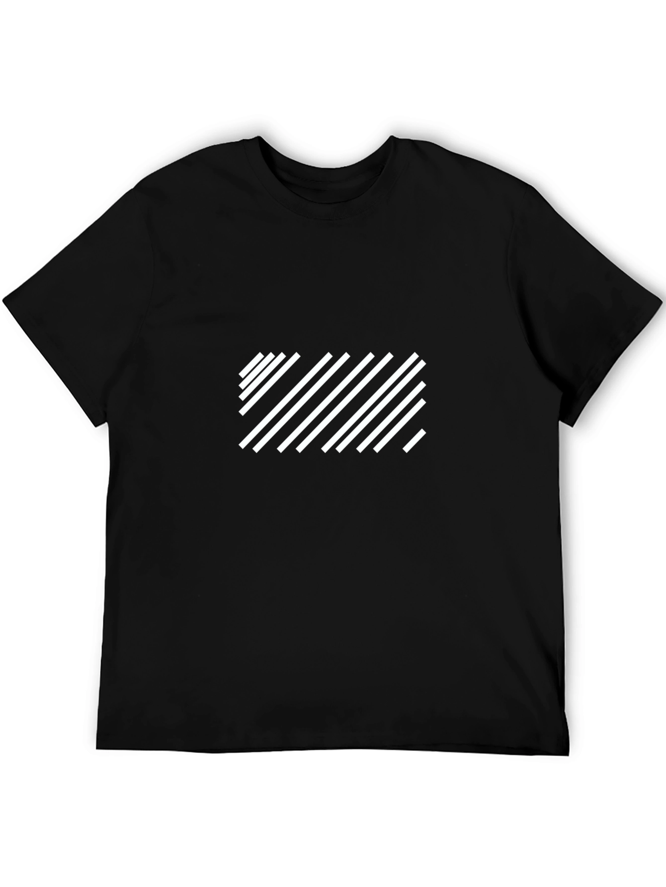Modern Stripe Graphic Tee - Black