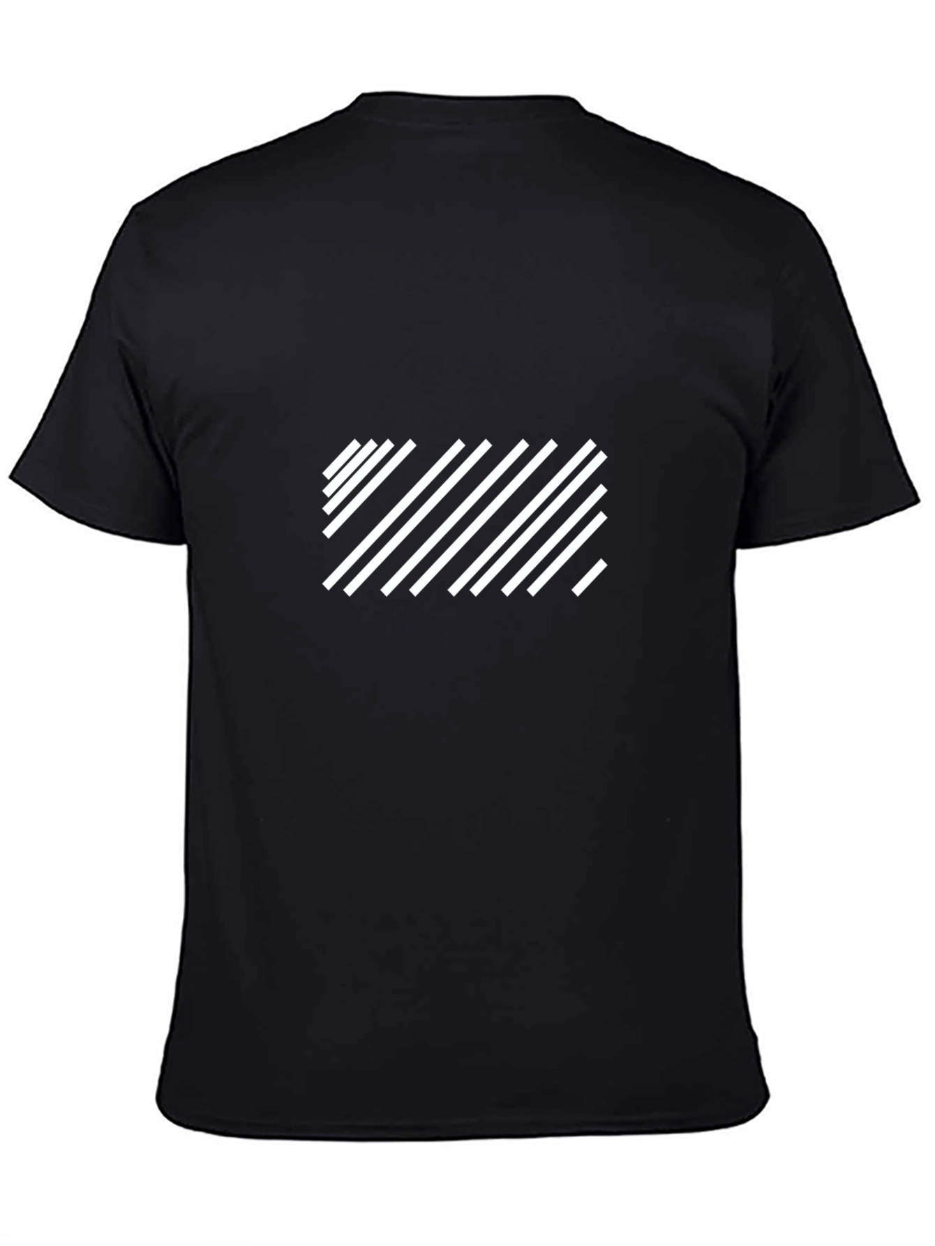 Modern Stripe Graphic Tee - Black