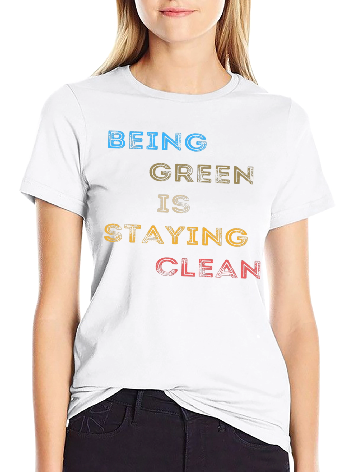 Being Green is Staying Clean Black T-Shirt