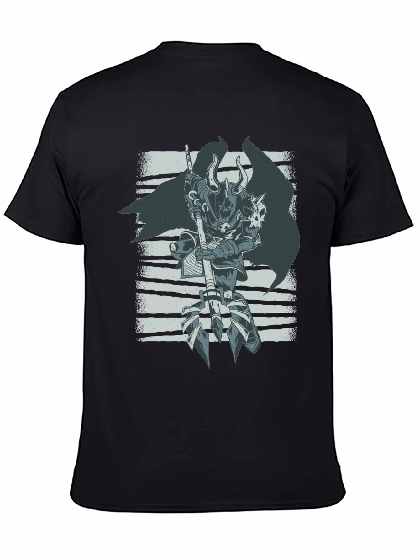 Warrior Graphic Print Black T-Shirt