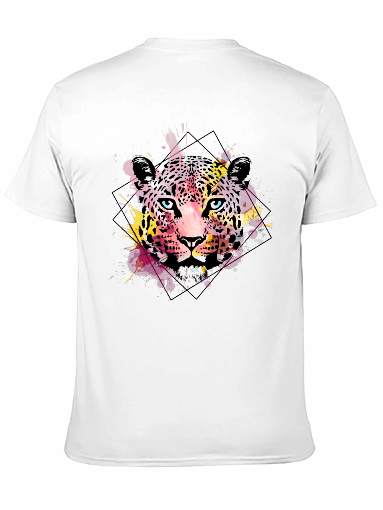 Abstract Leopard Print Mens Black T-Shirt