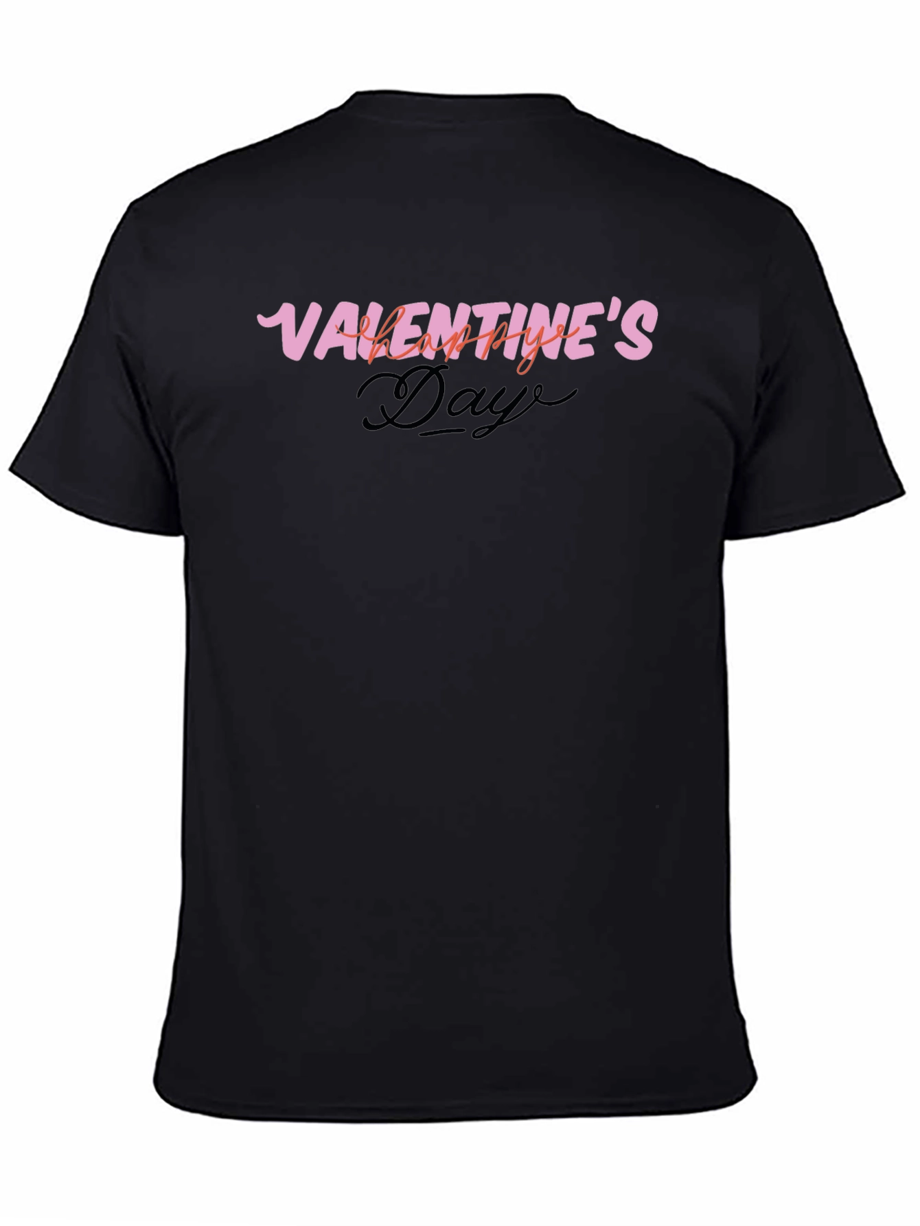 Valentines Day Graphic Tee - Black Casual T-Shirt