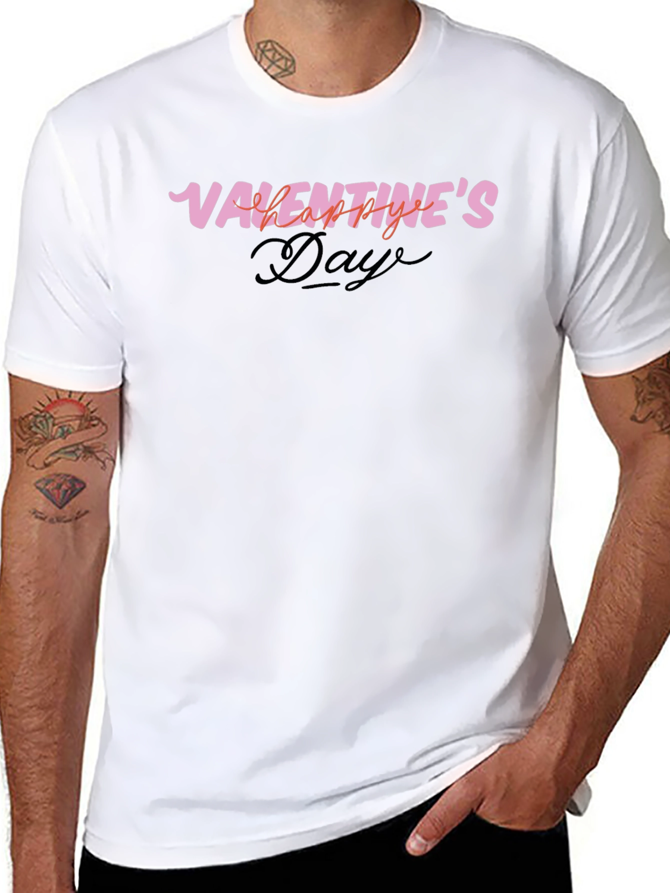 Valentines Day Graphic Tee - Black Casual T-Shirt