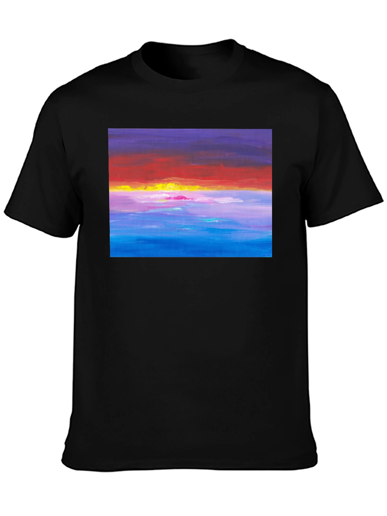 Sunset Seascape Graphic Tee - Black