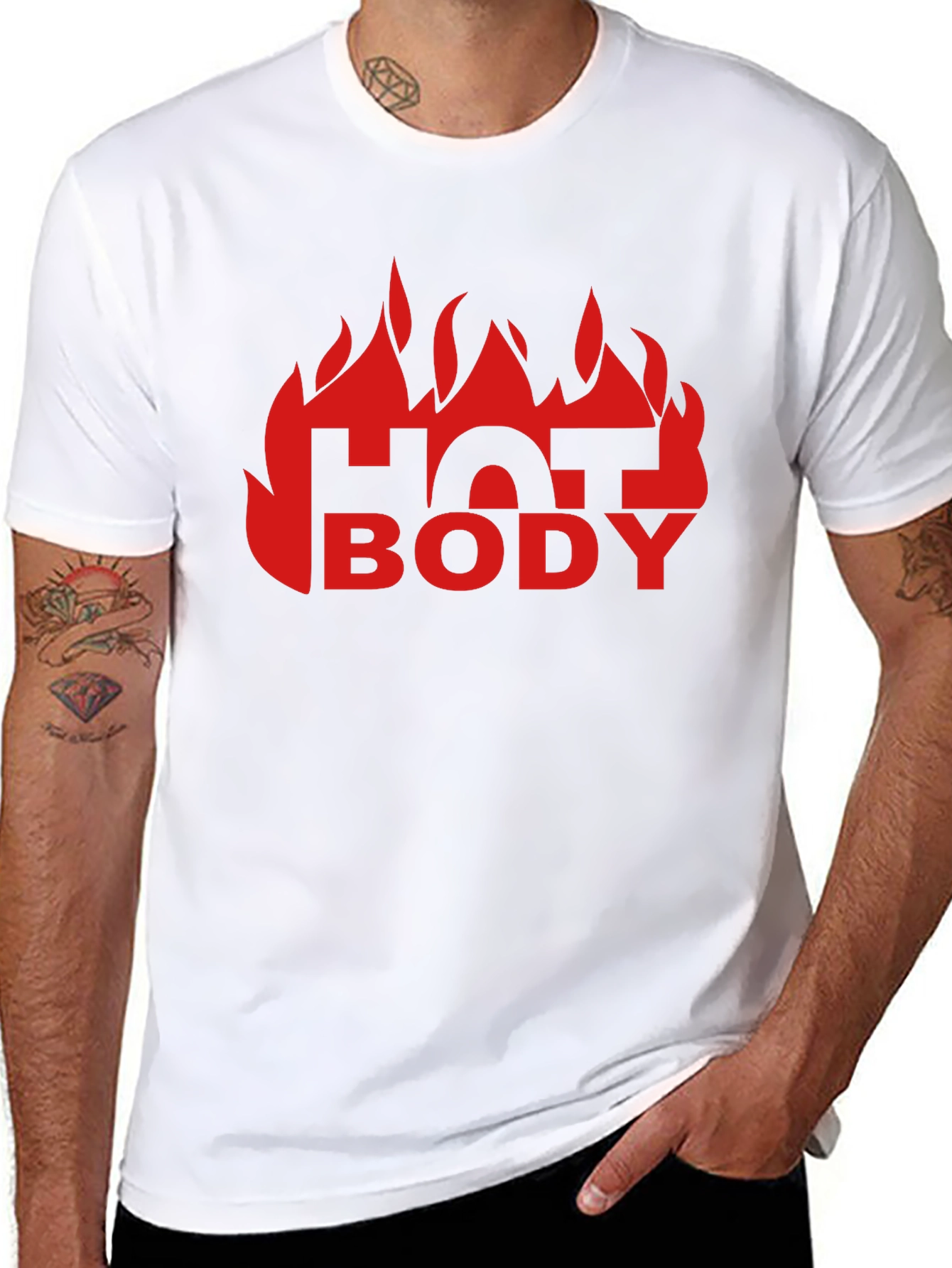 Hot Body Graphic Tee - Black Cotton T-Shirt