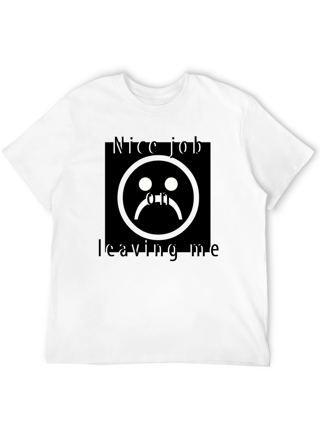 Sad Face Graphic Black T-Shirt
