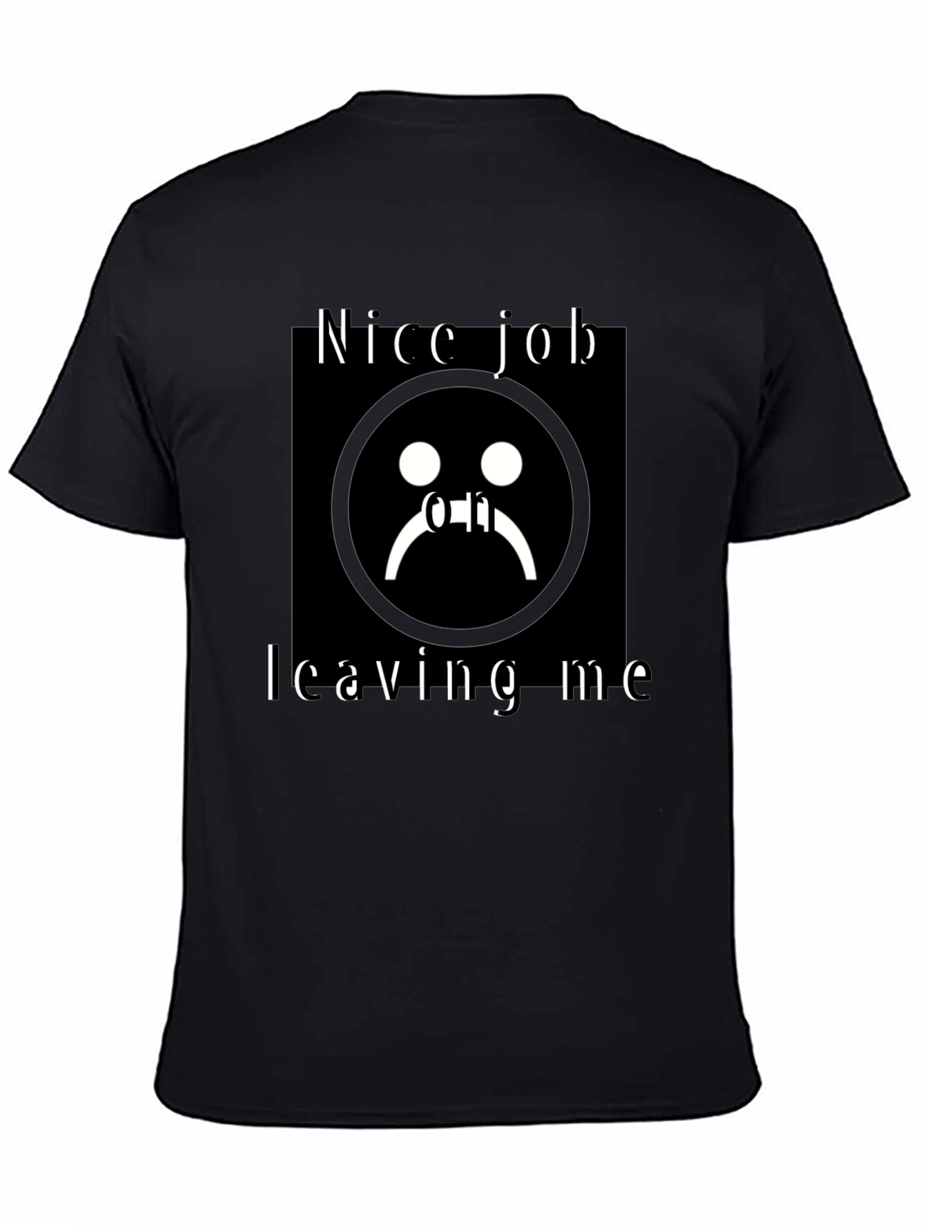 Sad Face Graphic Black T-Shirt