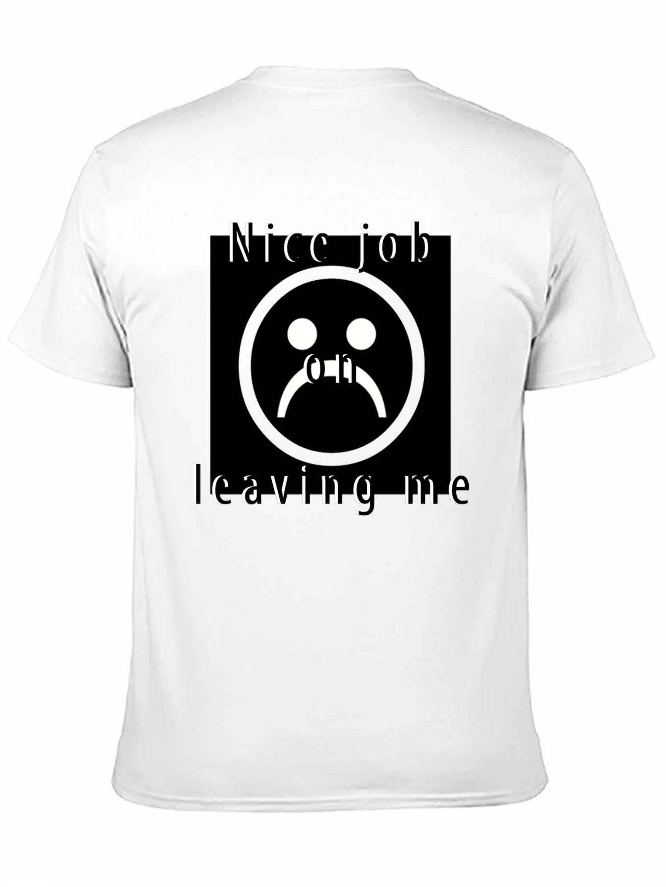 Sad Face Graphic Black T-Shirt