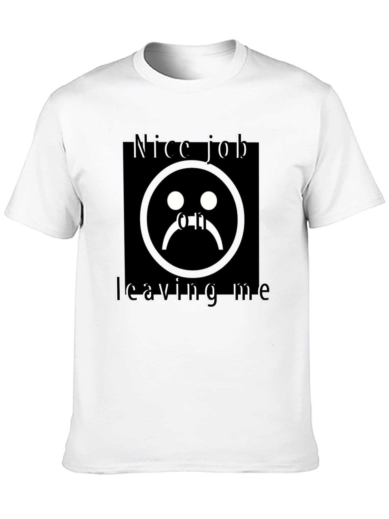 Sad Face Graphic Black T-Shirt