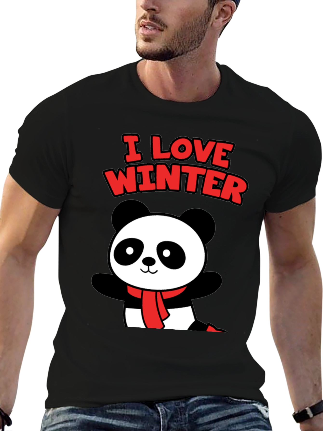 I Love Winter Panda Graphic Tee