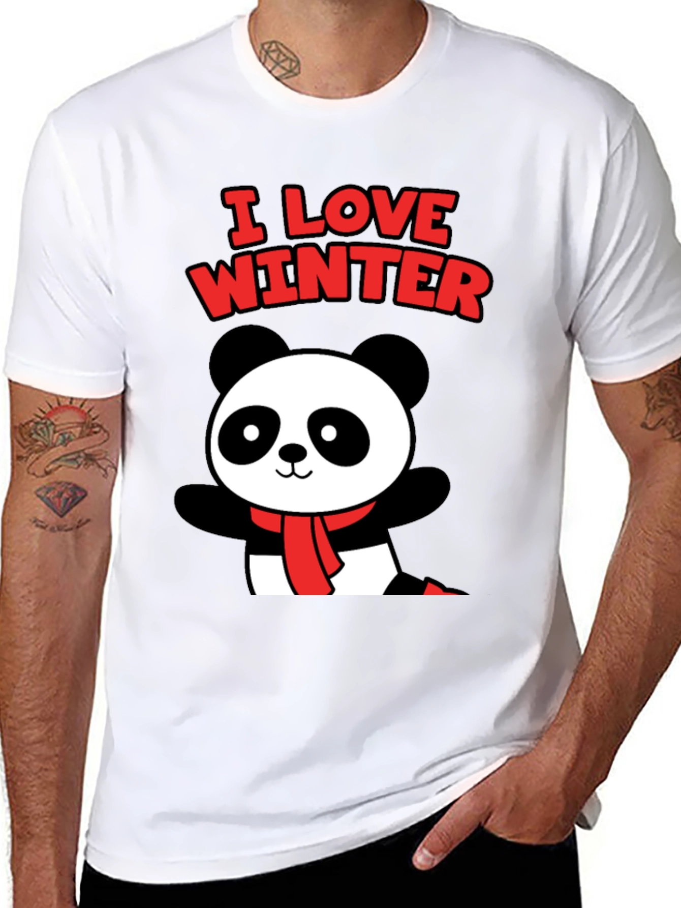 I Love Winter Panda Graphic Tee