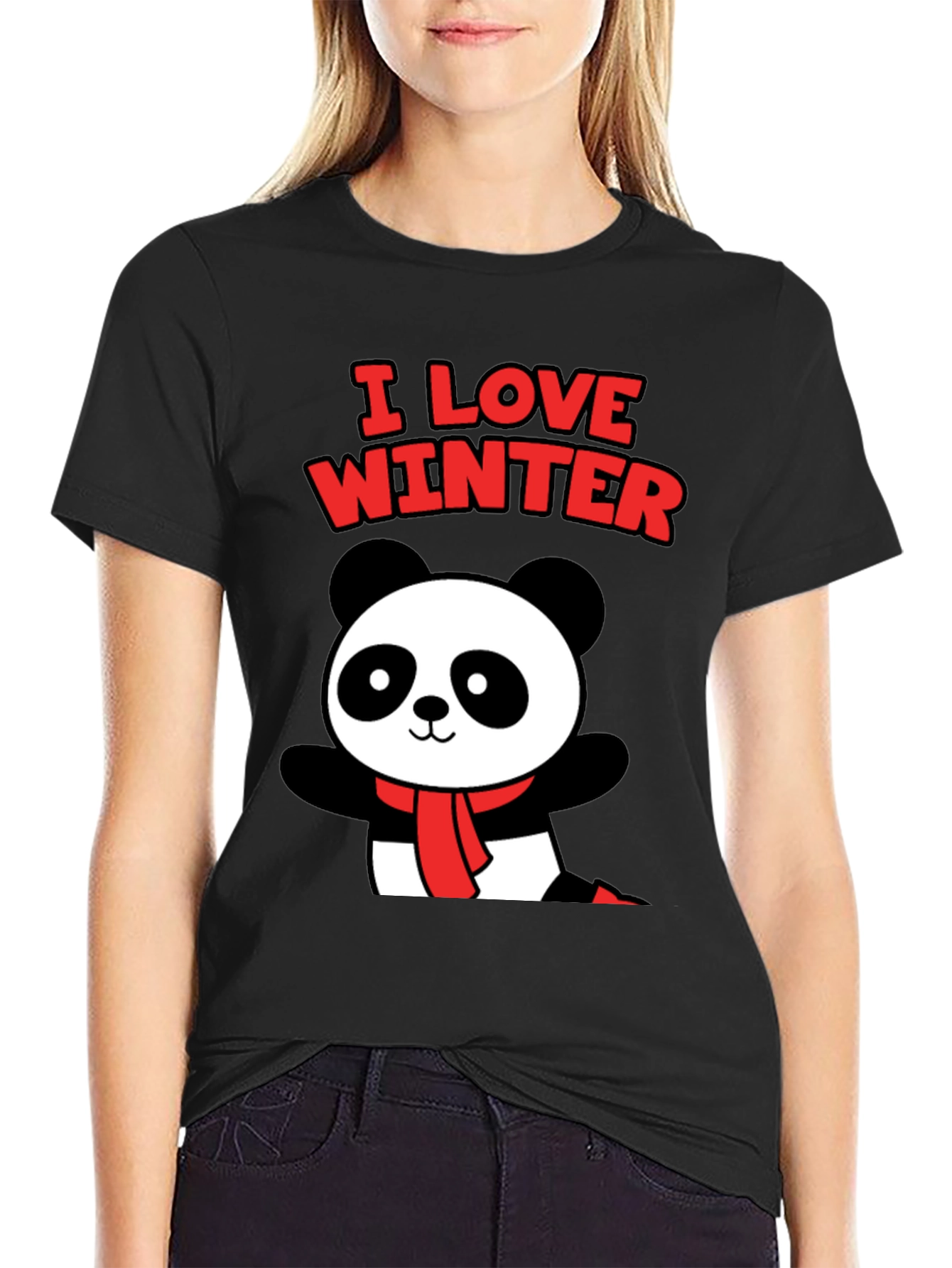 I Love Winter Panda Graphic Tee