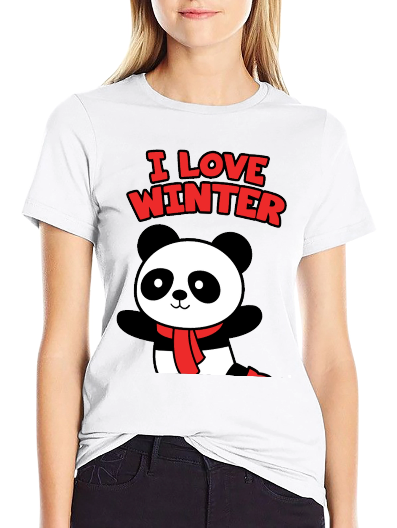 I Love Winter Panda Graphic Tee