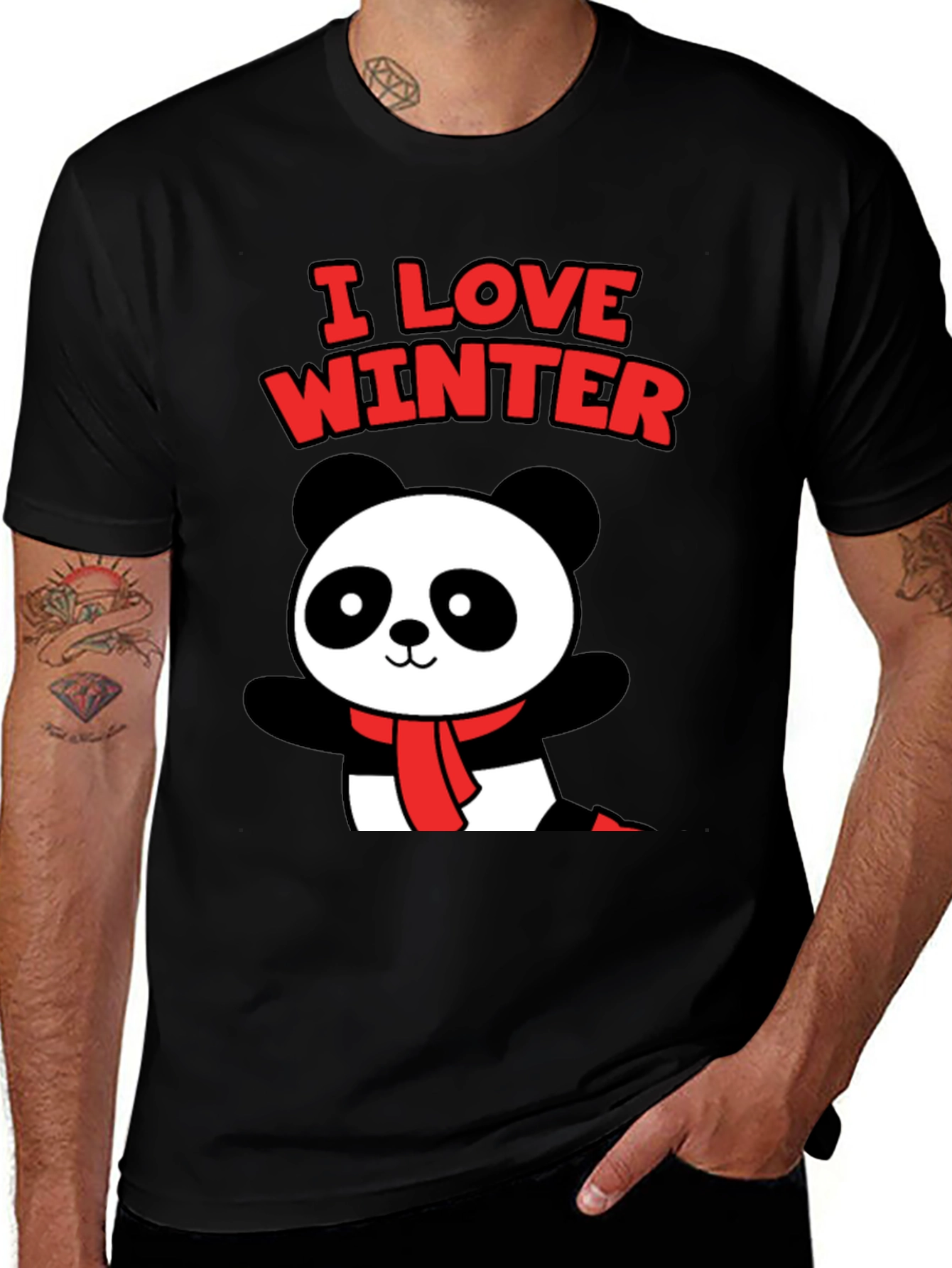 I Love Winter Panda Graphic Tee