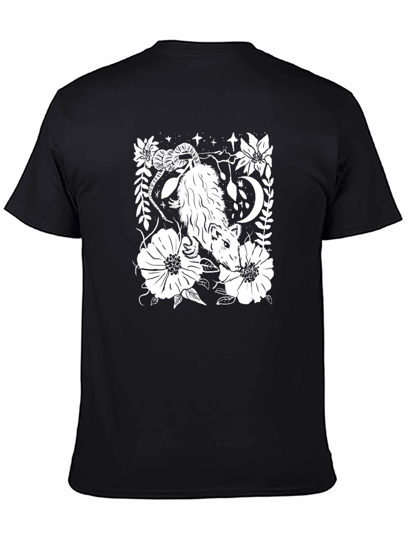 Opossum Floral Graphic Tee - Dark Comfort
