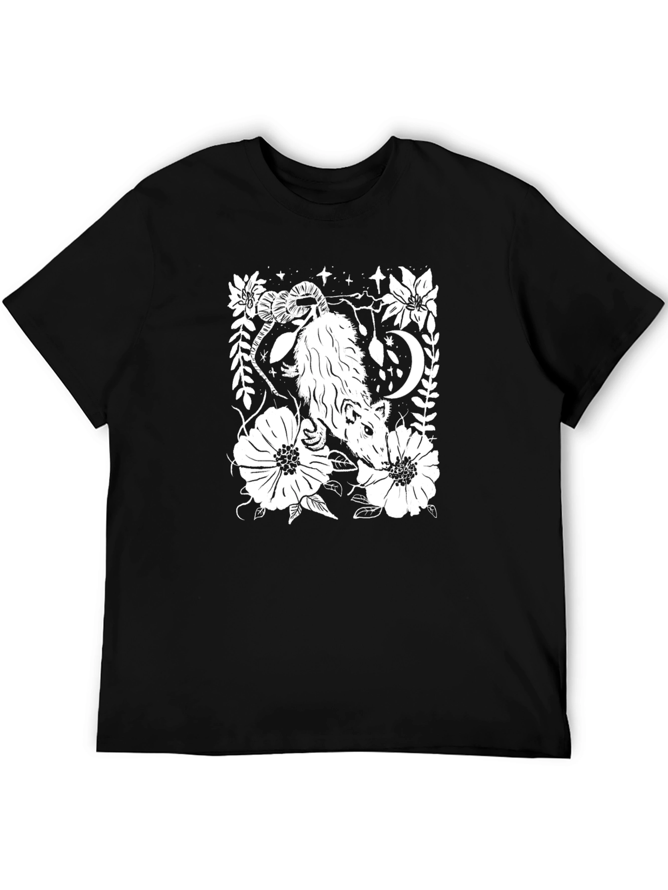 Opossum Floral Graphic Tee - Dark Comfort