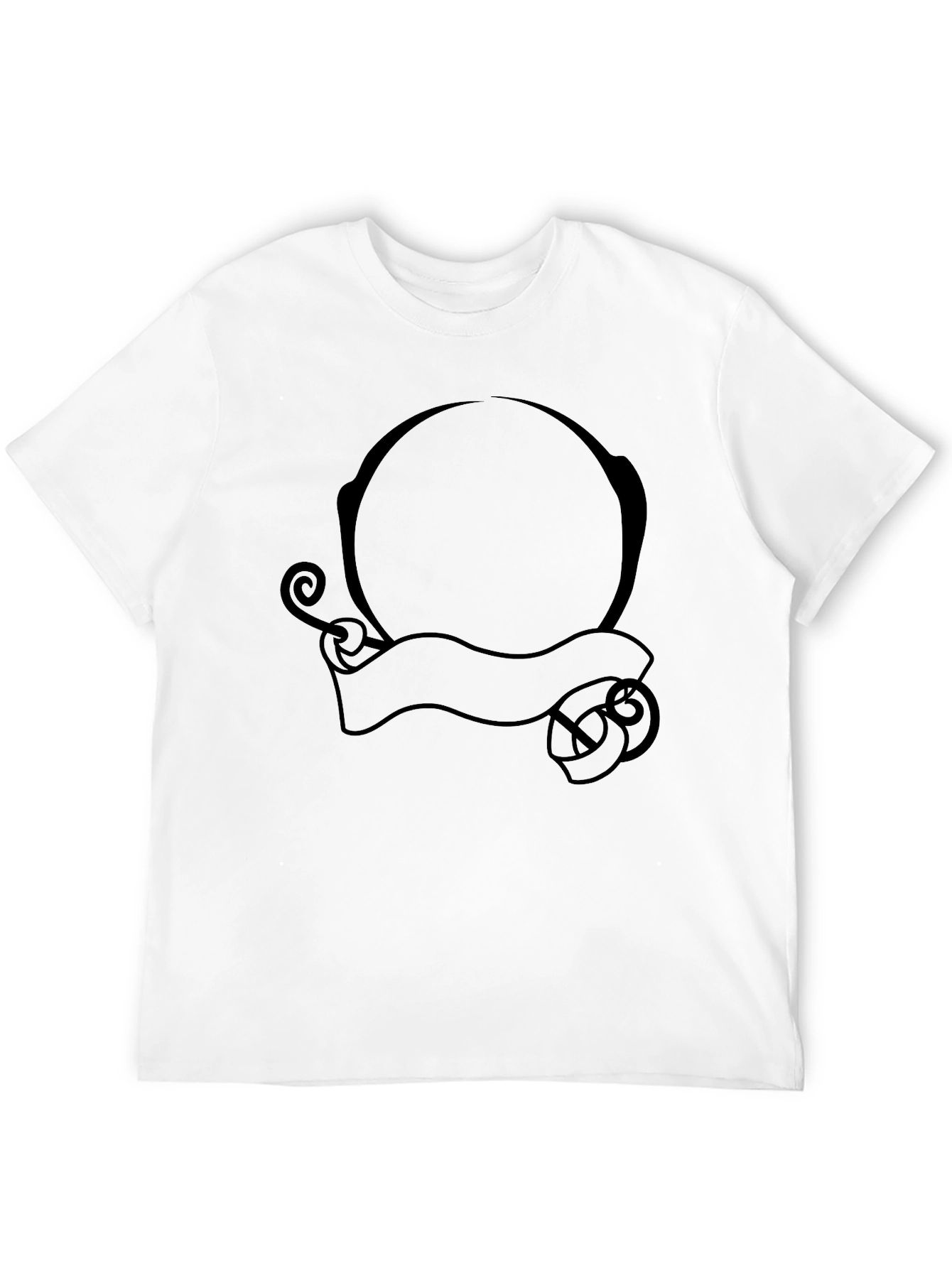 Mens Black Graphic Tee - Circle & Banner Design