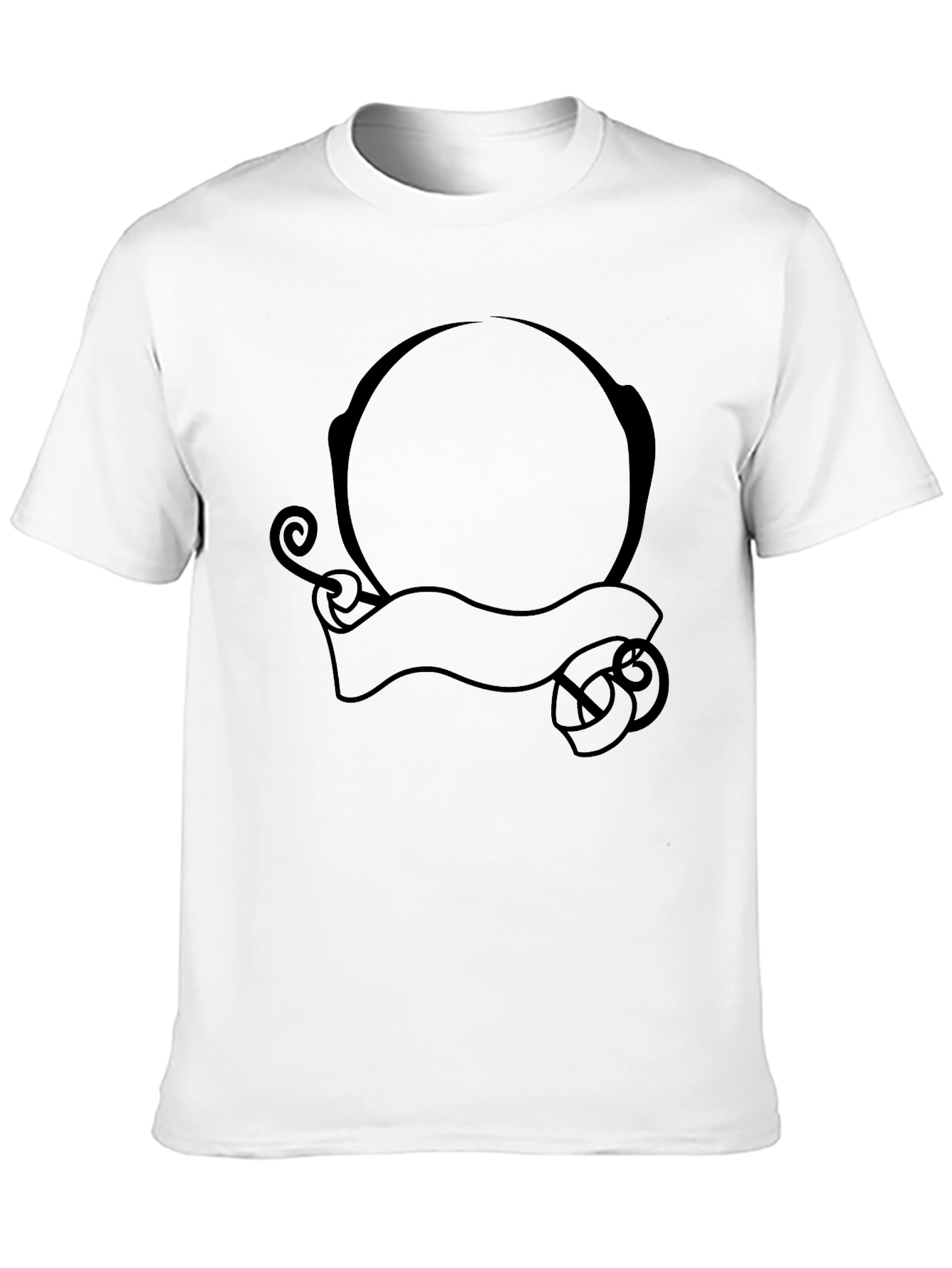 Mens Black Graphic Tee - Circle & Banner Design