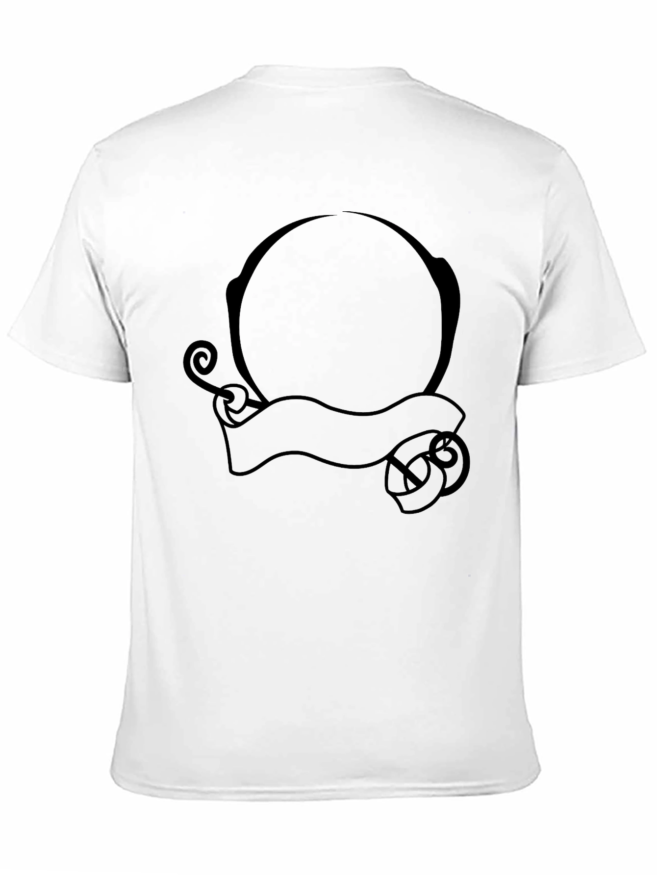 Mens Black Graphic Tee - Circle & Banner Design