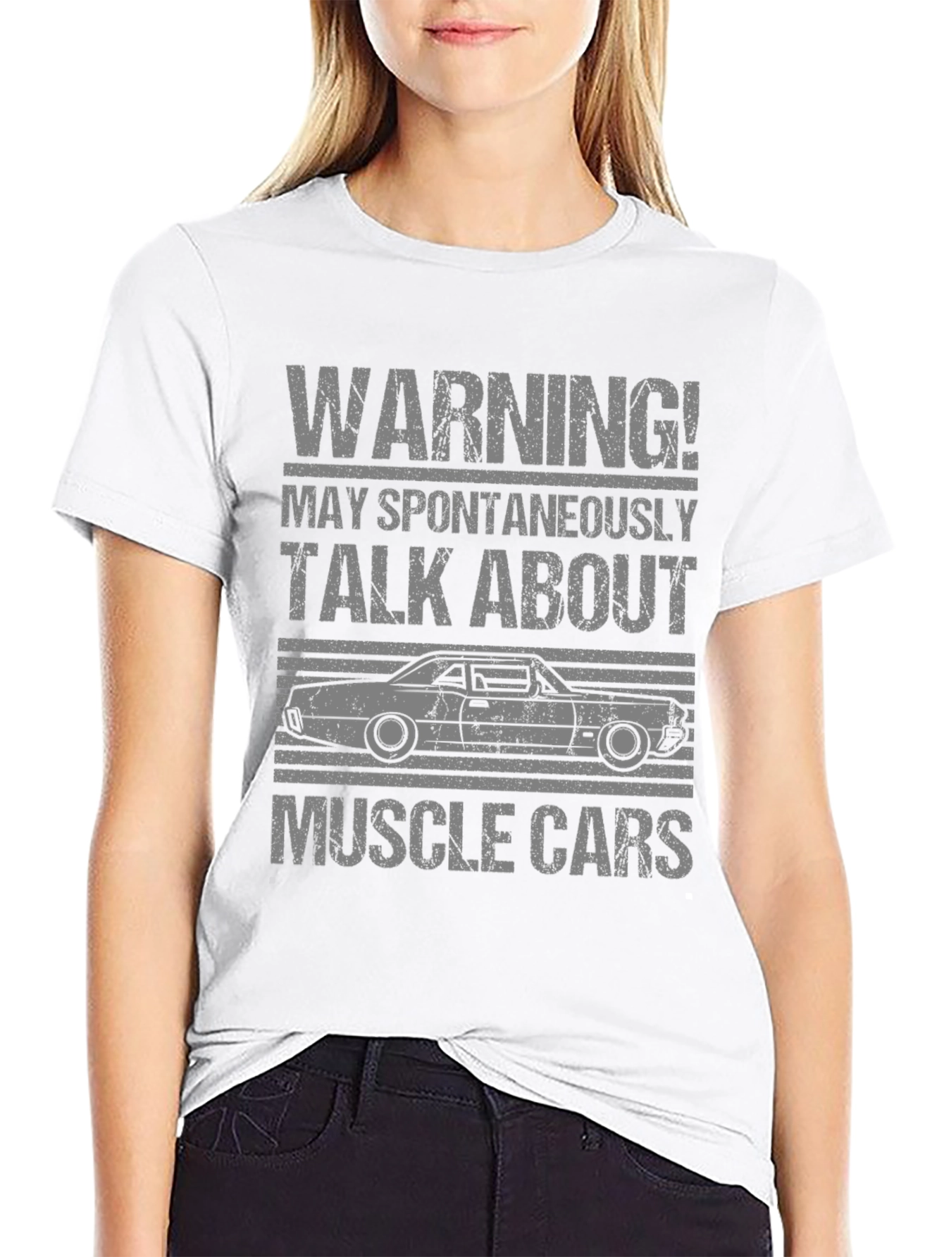 Warning Muscle Car T-Shirt - Spontaneously Talk About Cars!