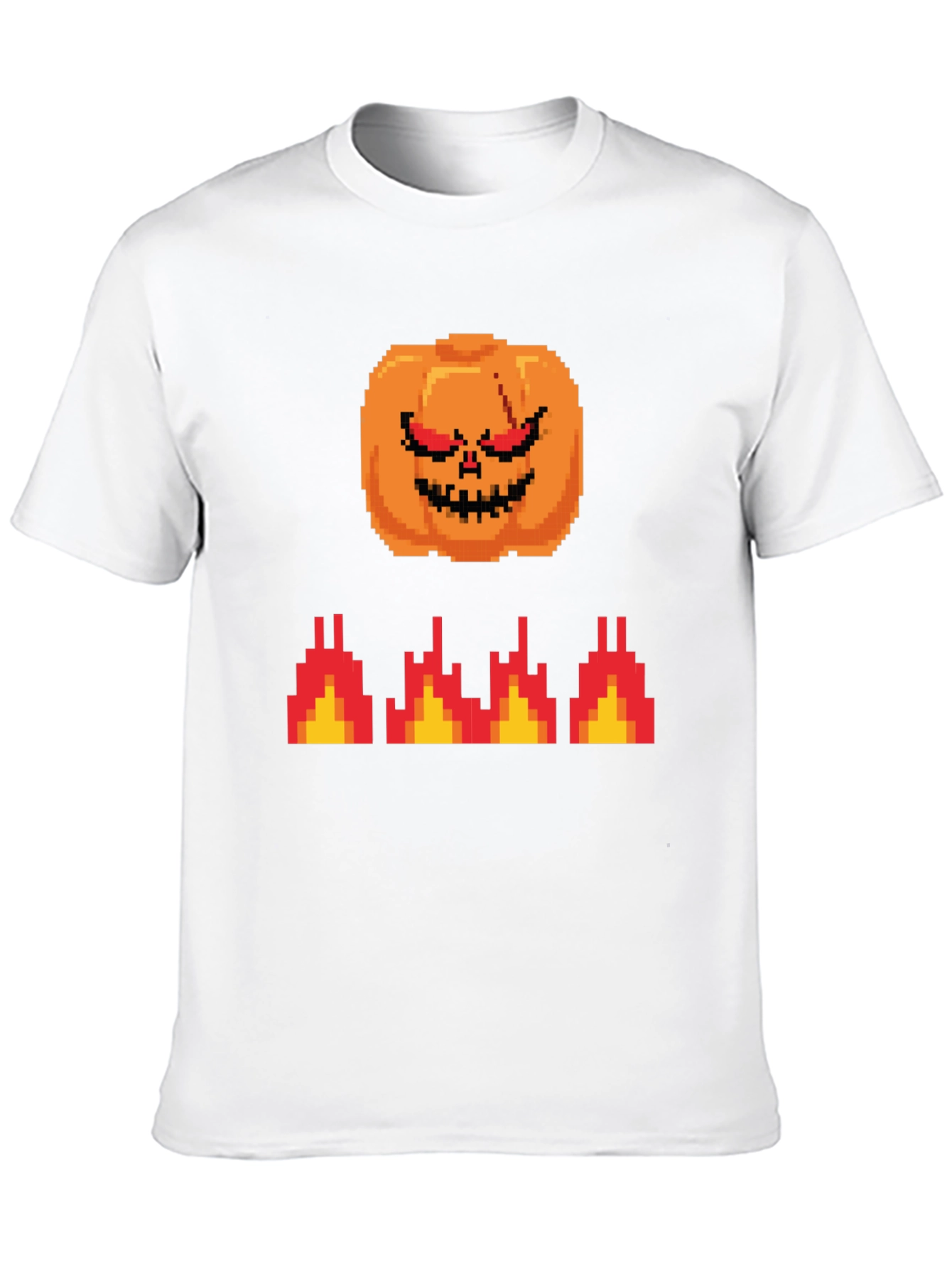 Pixel Pumpkin T-Shirt - Retro Halloween Style