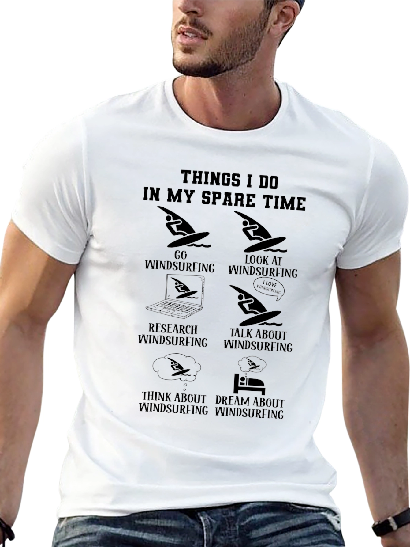 Windsurfing Hobby T-Shirt - Spare Time Activities Graphic Tee