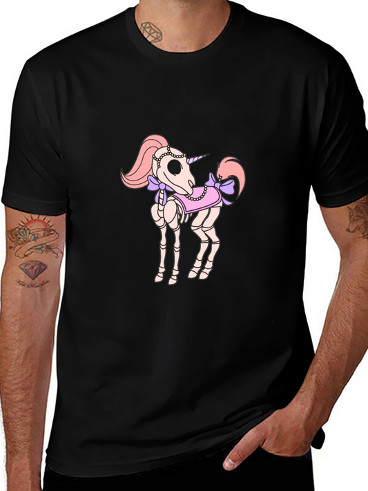 Unicorn Skeleton Graphic Tee - Mens Black T-Shirt