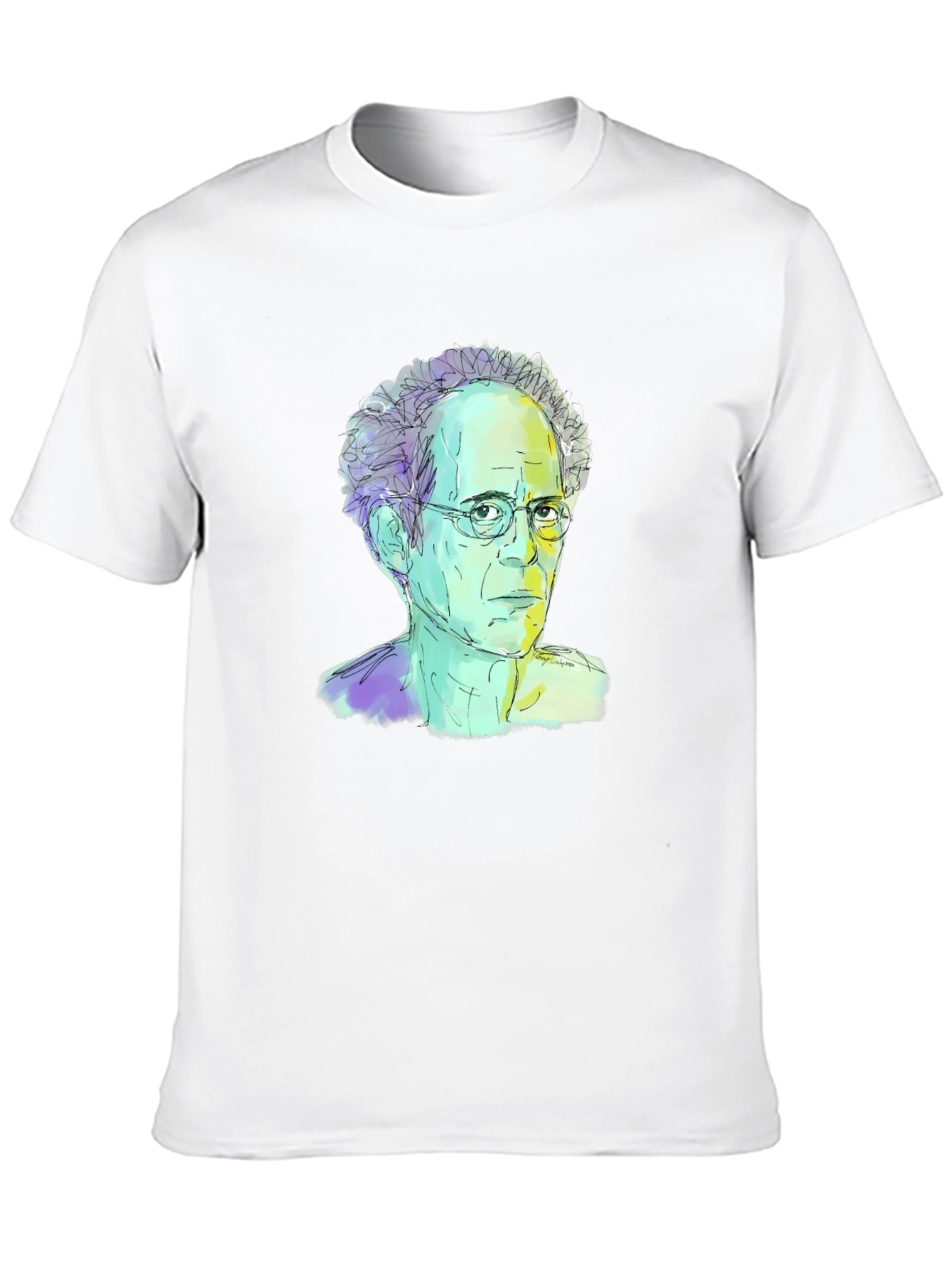 Abstract Portrait Graphic Tee - Black