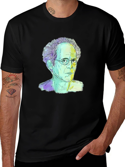 Abstract Portrait Graphic Tee - Black