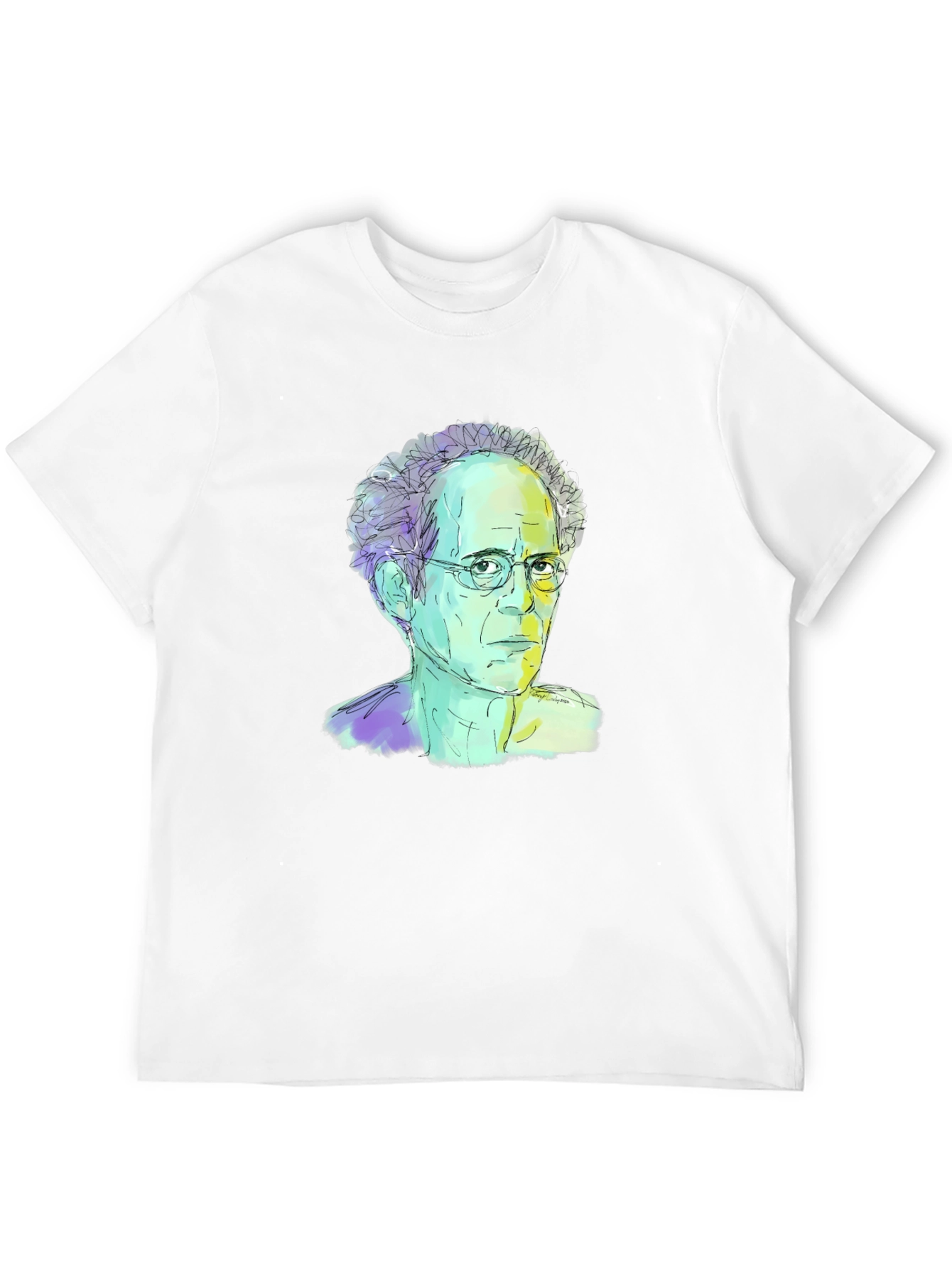 Abstract Portrait Graphic Tee - Black