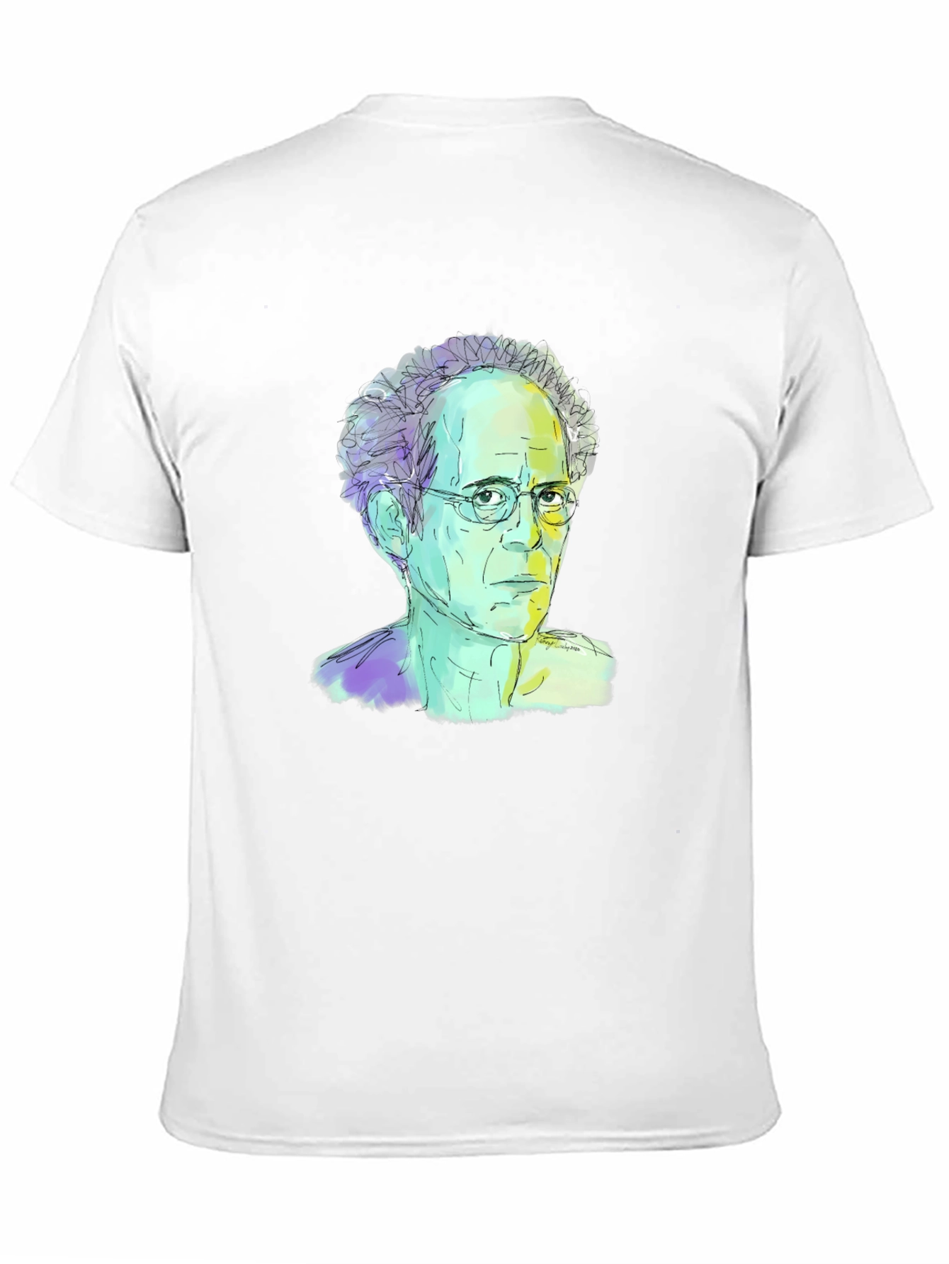 Abstract Portrait Graphic Tee - Black