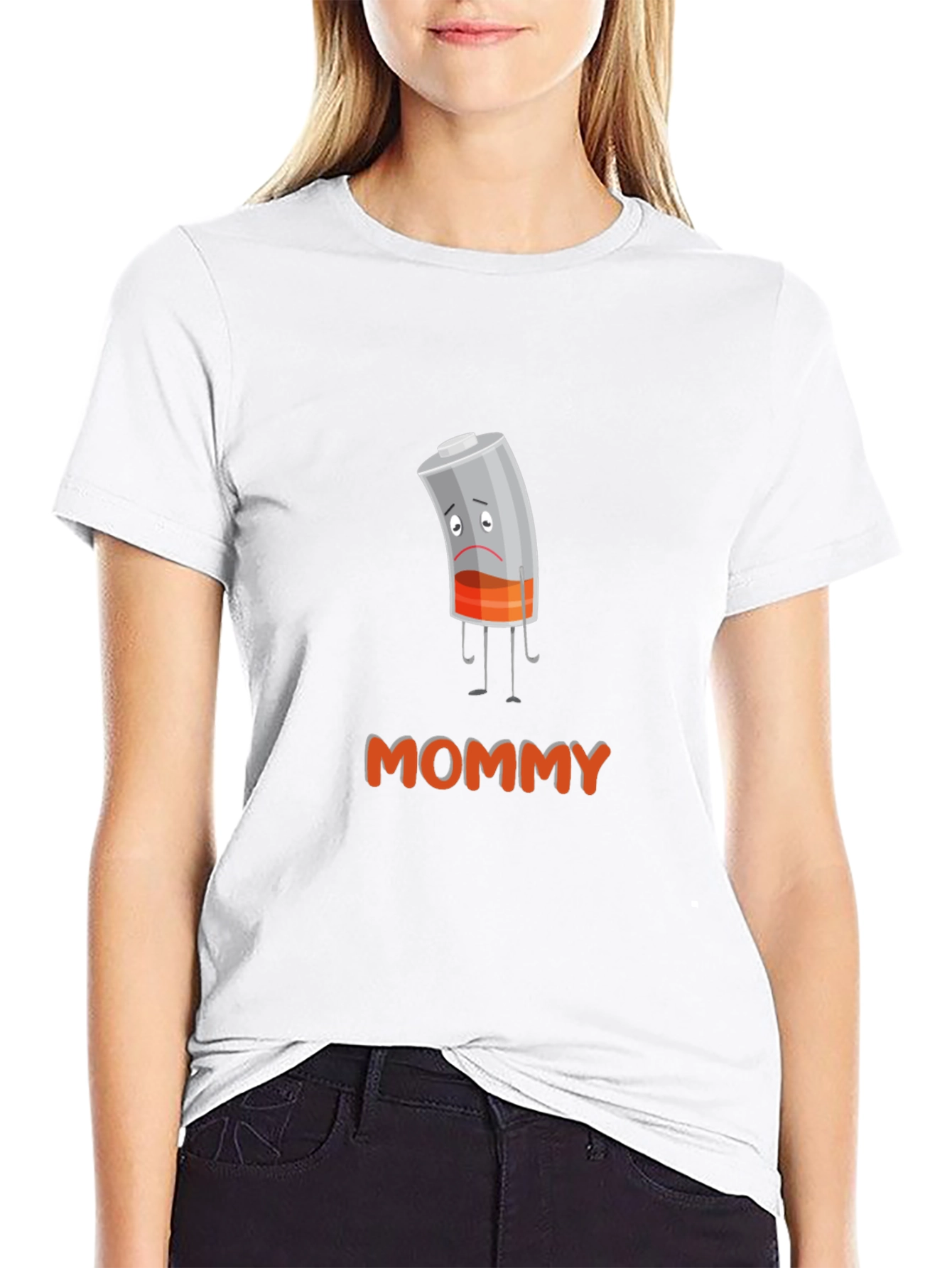 Low Battery Mommy T-Shirt - Tired Mom Humor