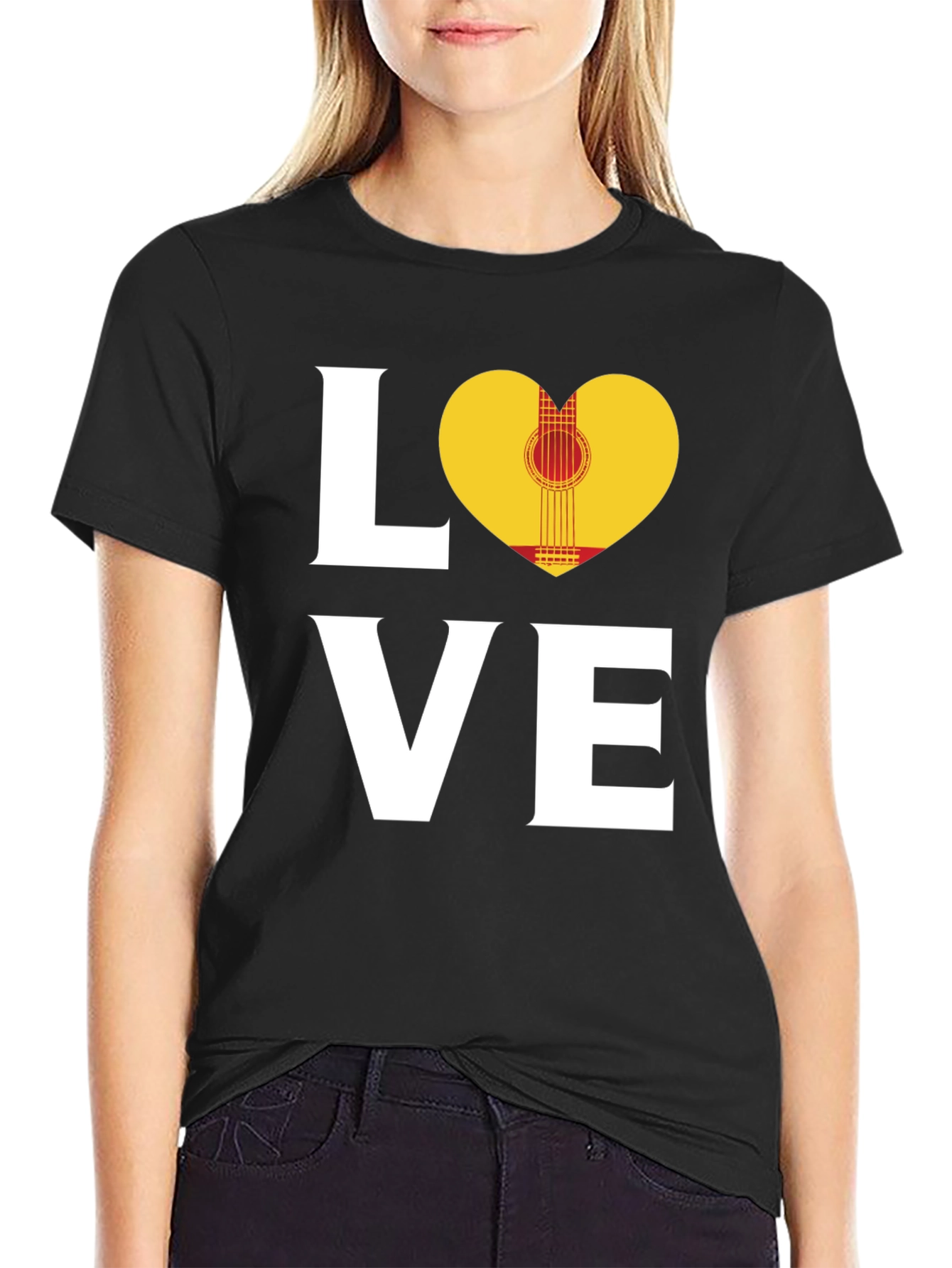 Love Guitar Heart T-Shirt - Music Lover Tee
