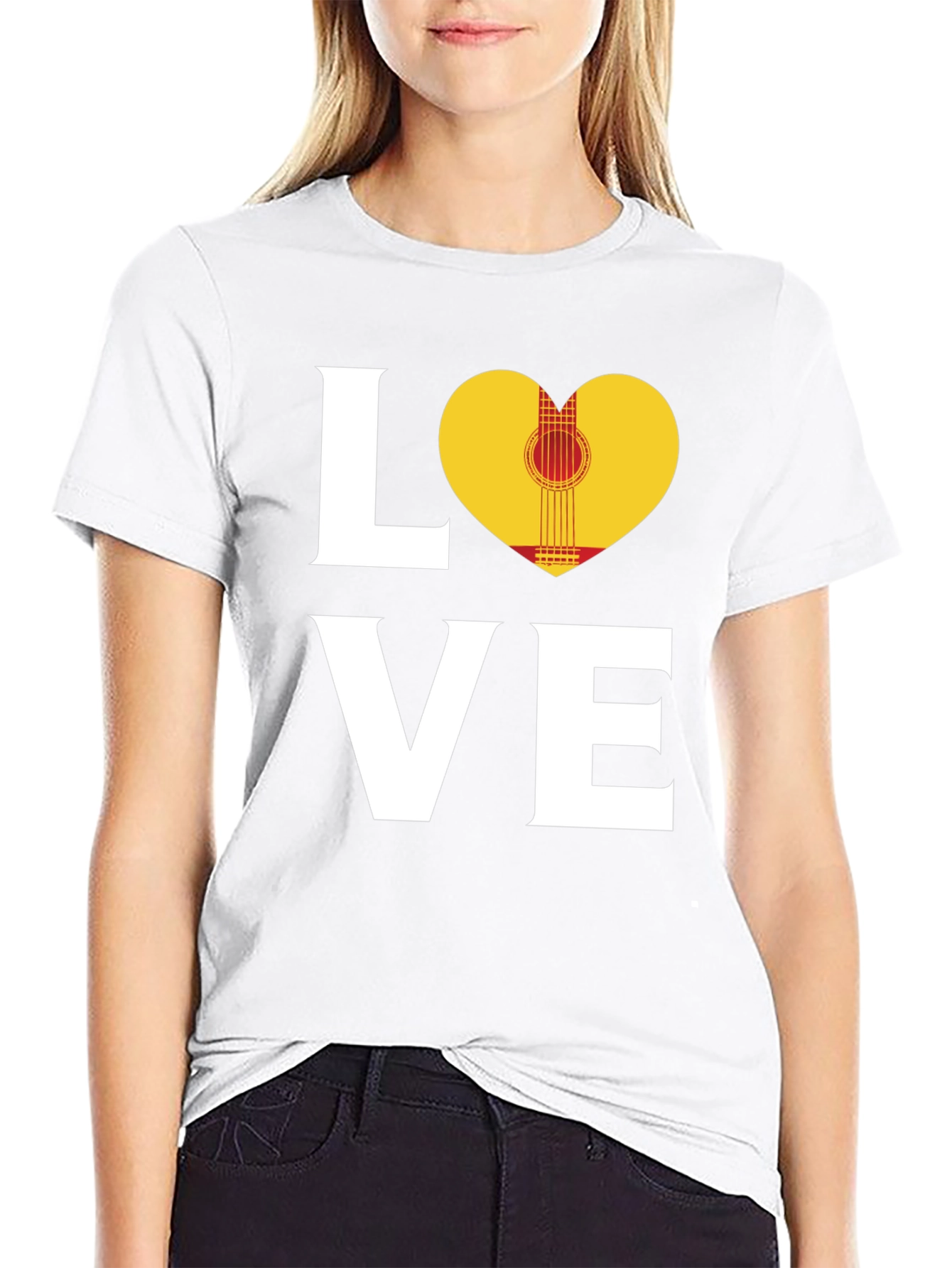 Love Guitar Heart T-Shirt - Music Lover Tee