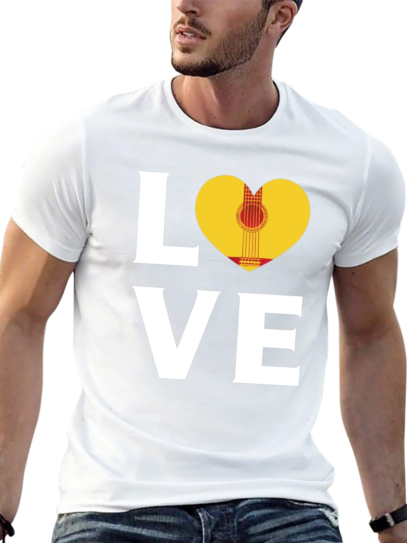 Love Guitar Heart T-Shirt - Music Lover Tee